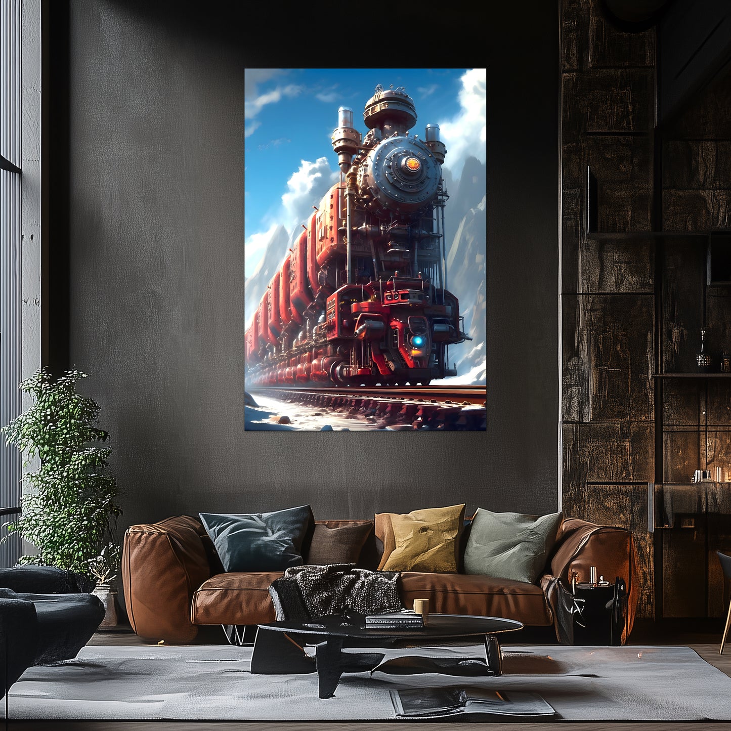 Post-Apocalyptic Train Poster – Colonial Colossus | Awe-Inspiring Wall Art for Sci-Fi & Fantasy Train Enthusiasts | Unique and Exclusive Artwork