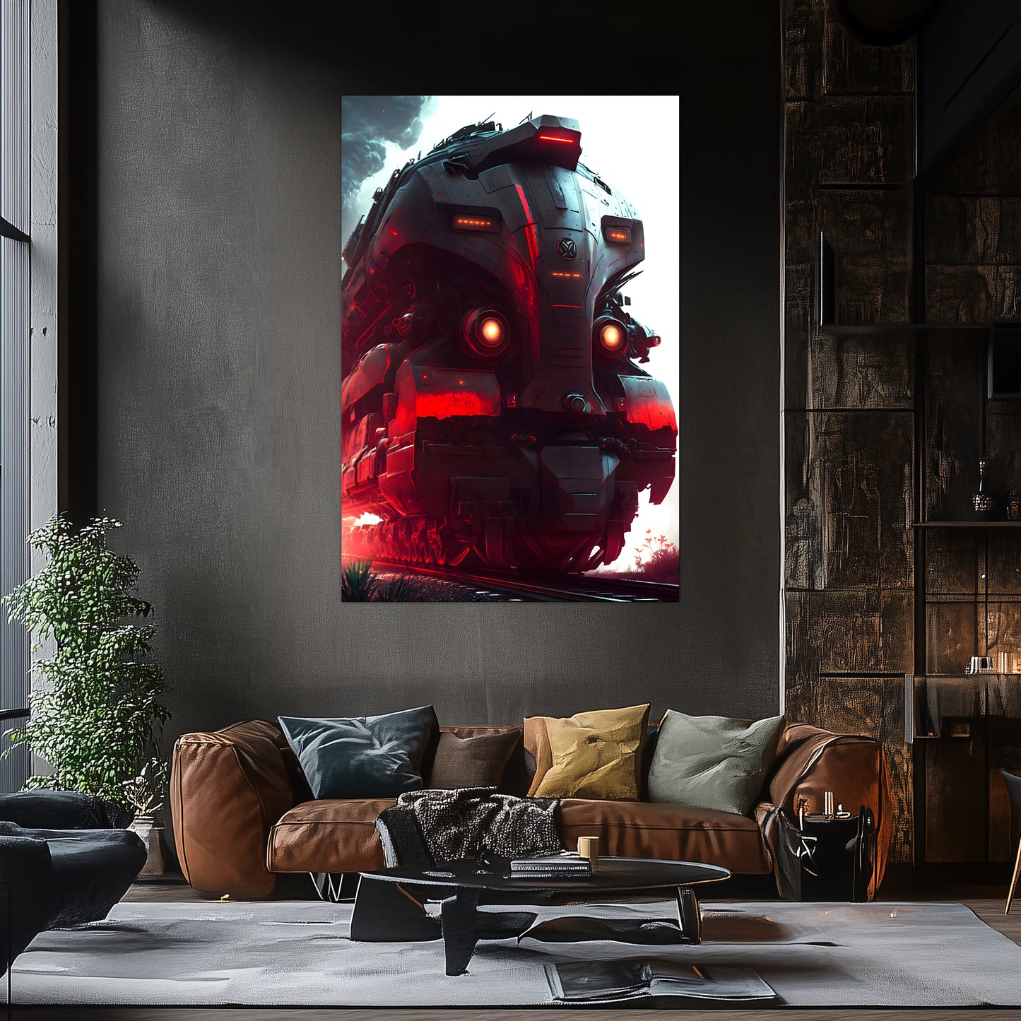 Dystopia Train Poster – Redstorm Vanguard | Awe-Inspiring Wall Art for Sci-Fi & Fantasy Train Enthusiasts | Unique and Exclusive Artwork