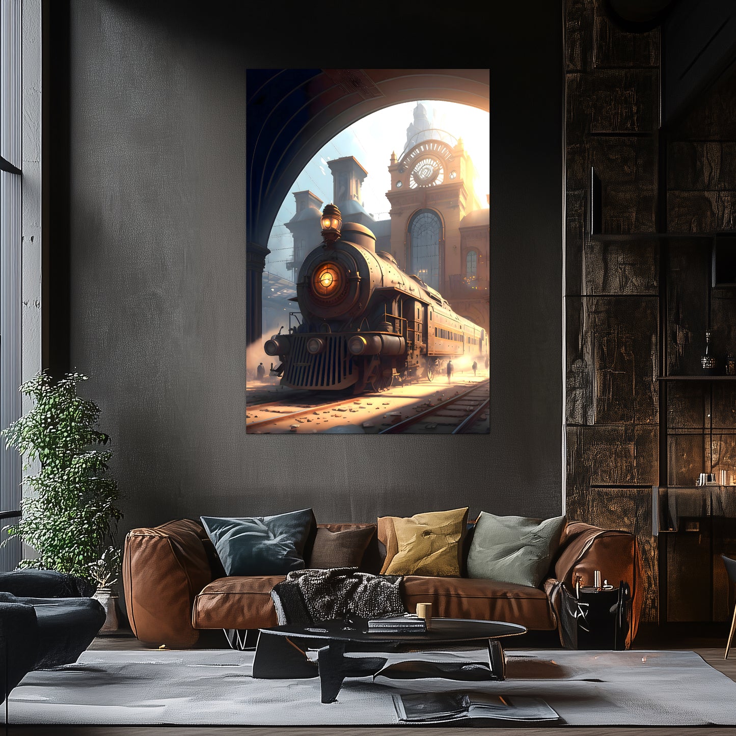 Steampunk Train Poster – Metropolitan Grandliner | Awe-Inspiring Wall Art for Sci-Fi & Fantasy Train Enthusiasts | Unique and Exclusive Artwork