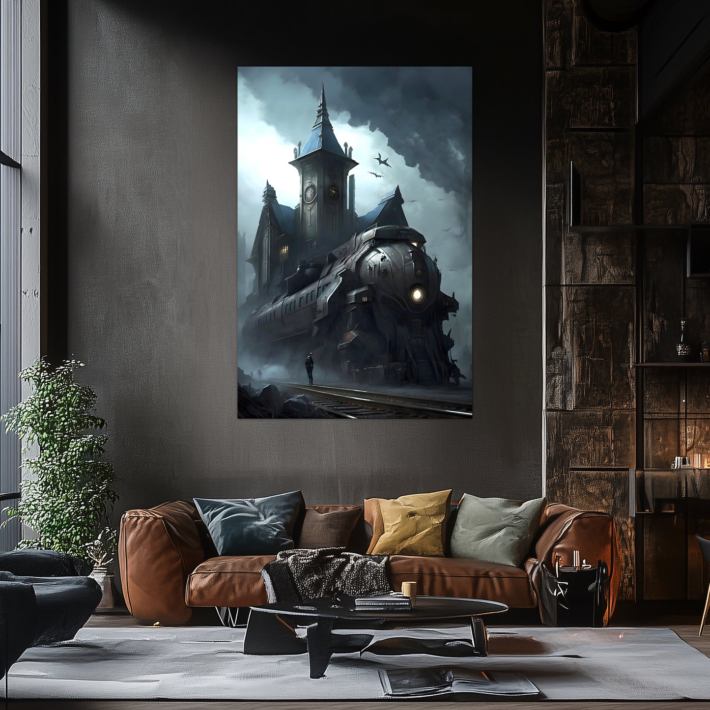 Fantasy Train Poster – Darkmist Phantom | Awe-Inspiring Wall Art for Sci-Fi & Fantasy Train Enthusiasts | Unique and Exclusive Artwork
