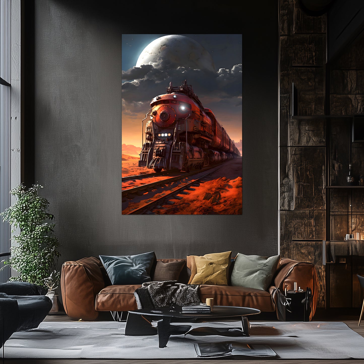 Wasteland Train Poster – Iron Wanderer | Awe-Inspiring Wall Art for Sci-Fi & Fantasy Train Enthusiasts | Unique and Exclusive Artwork