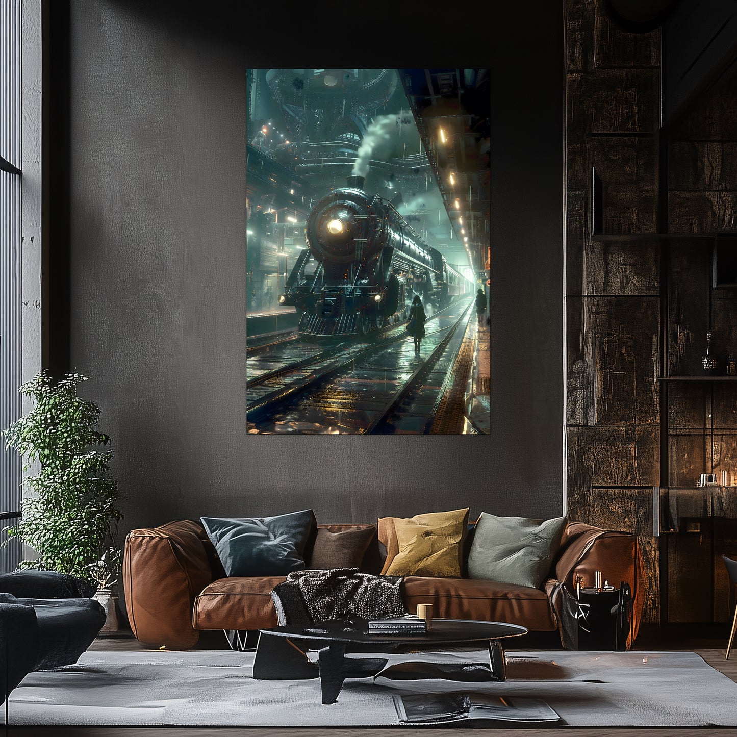 Dystopia Train Poster – Stellar Odyssey | Awe-Inspiring Wall Art for Sci-Fi & Fantasy Train Enthusiasts | Unique and Exclusive Artwork