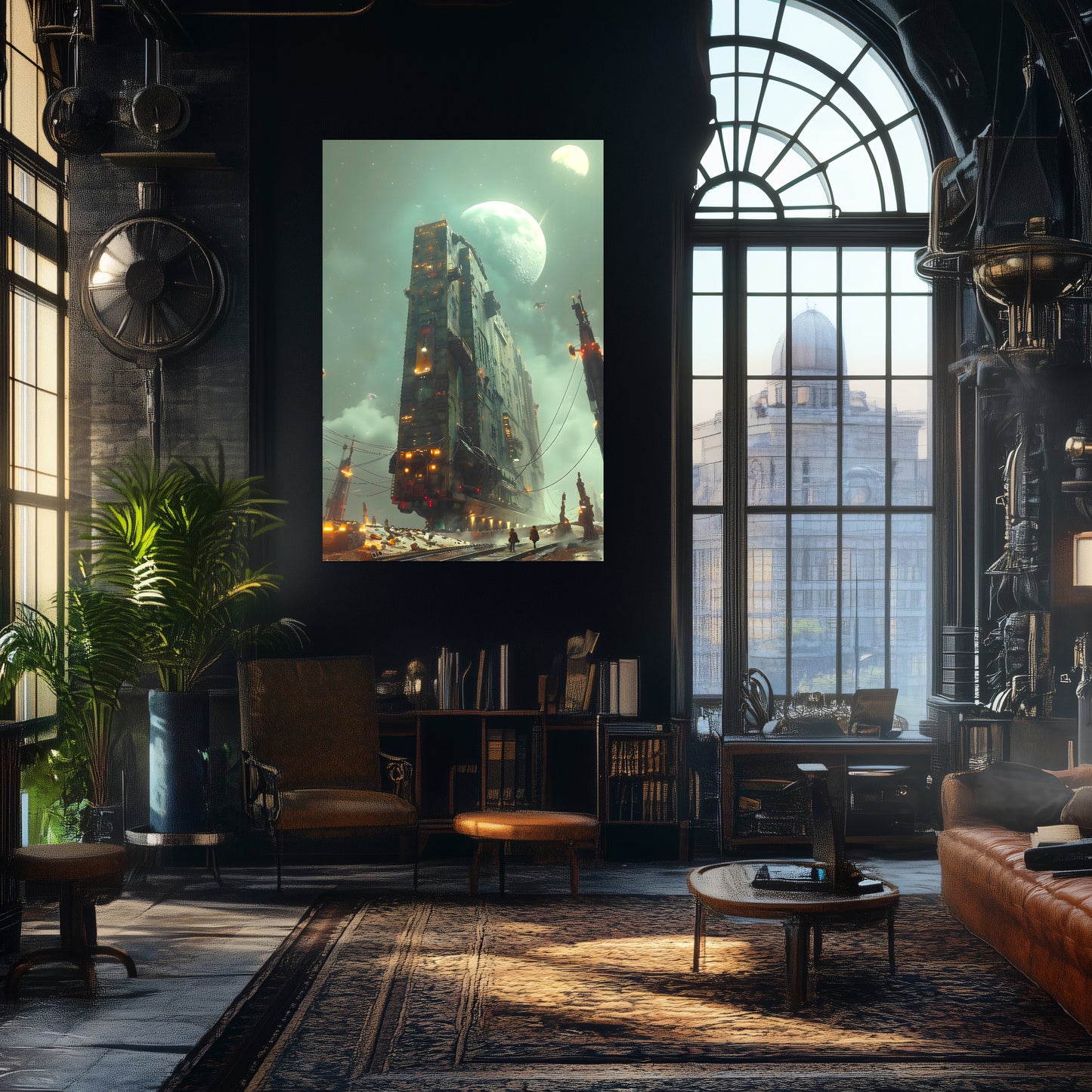 Dystopia Train Poster – The Moonbringer | Awe-Inspiring Wall Art for Sci-Fi & Fantasy Train Enthusiasts | Unique and Exclusive Artwork
