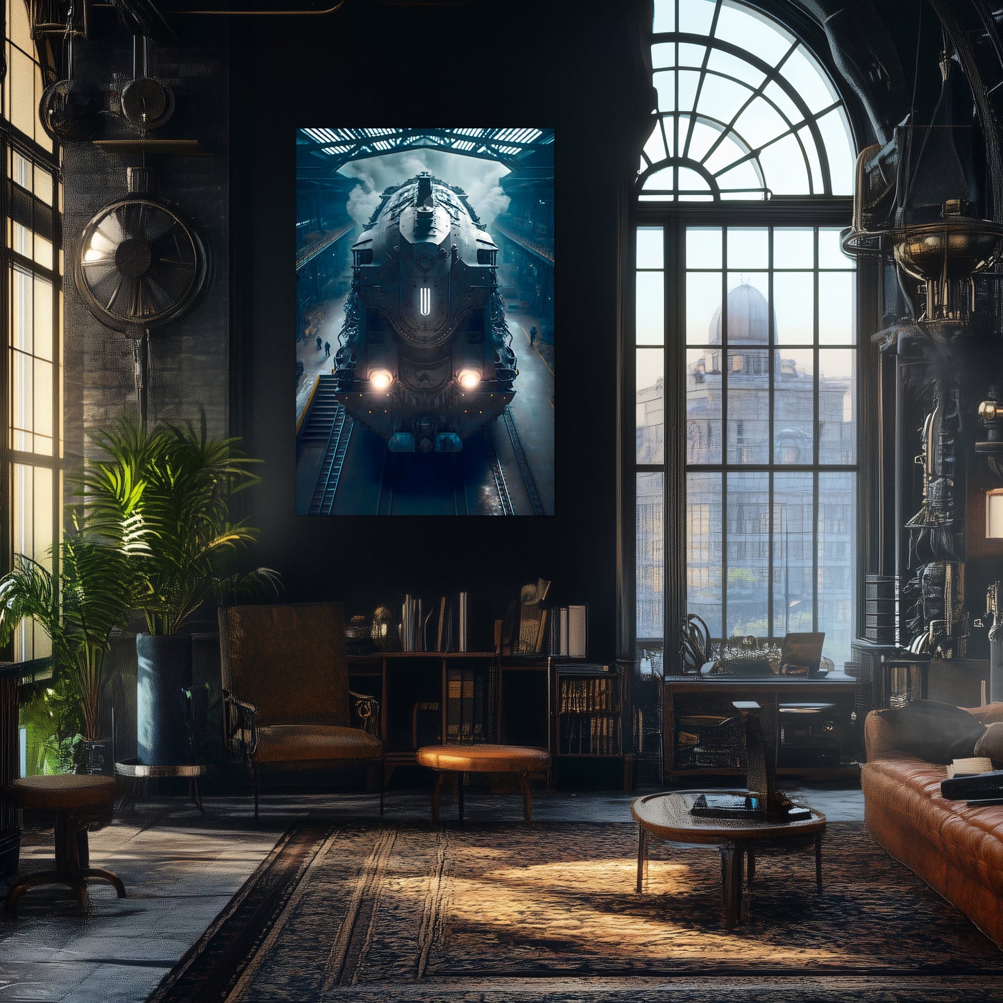 Diesel Train Poster – Rex Temporis | Awe-Inspiring Wall Art for Sci-Fi & Fantasy Train Enthusiasts | Unique and Exclusive Artwork