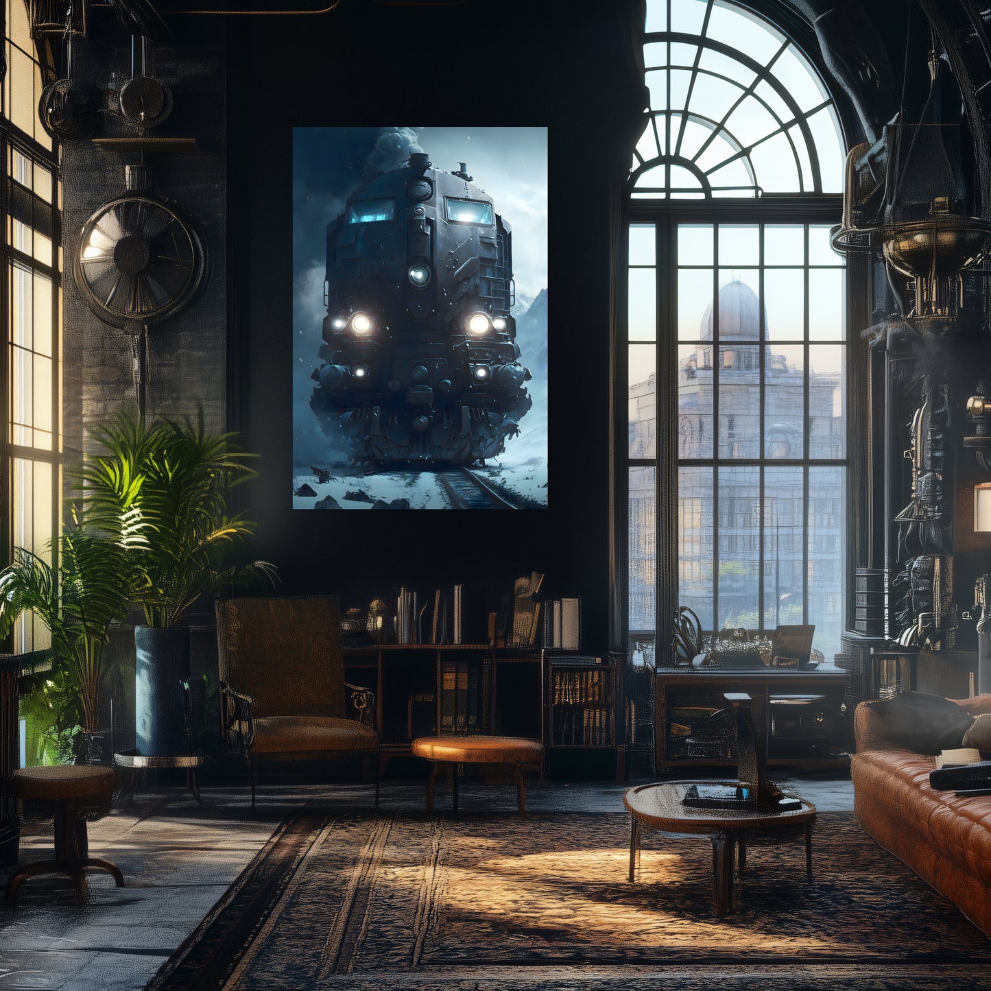 Diesel Train Poster – Frostbreaker Jugger | Awe-Inspiring Wall Art for Sci-Fi & Fantasy Train Enthusiasts | Unique and Exclusive Artwork