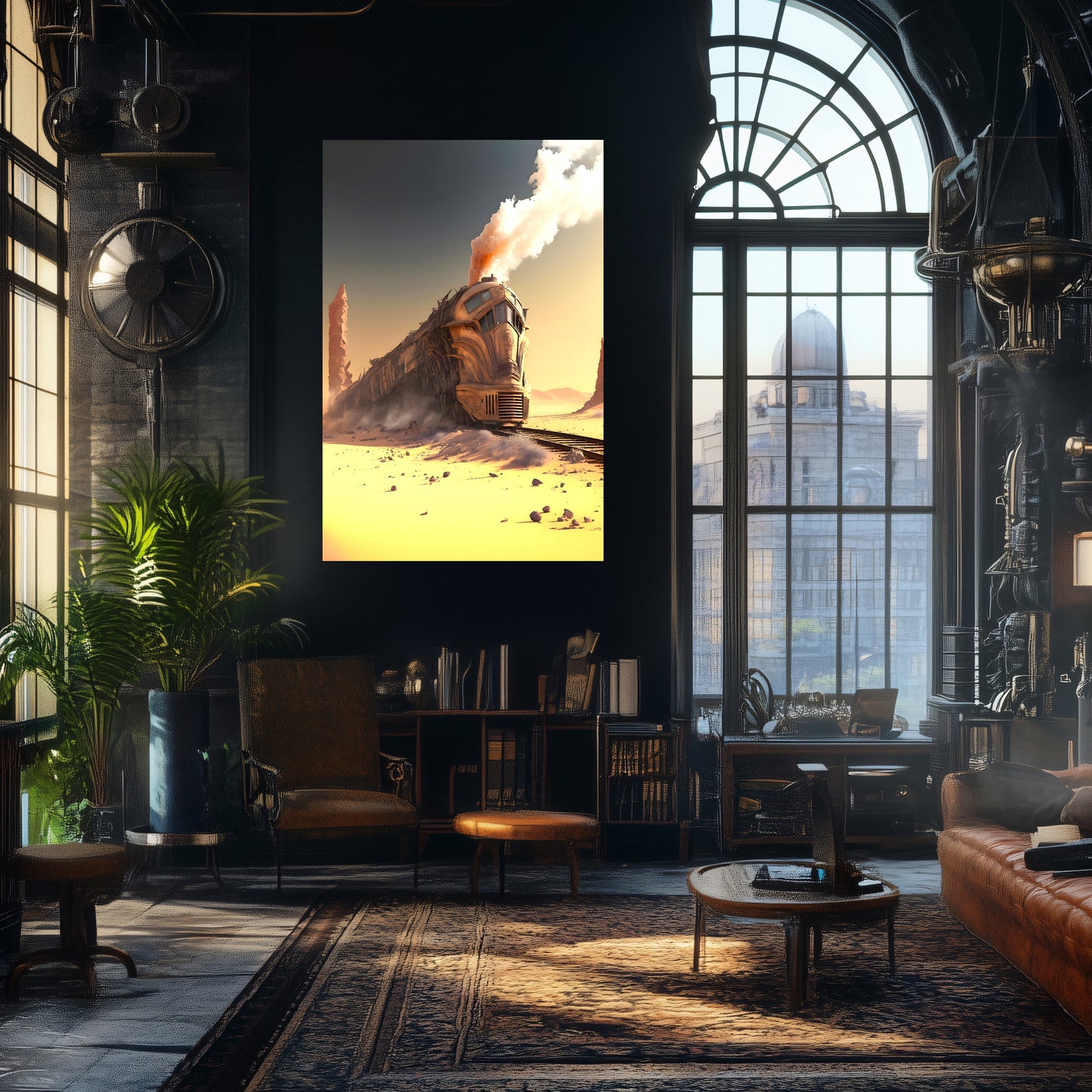 Wasteland Train Poster – The Sandpiercer | Awe-Inspiring Wall Art for Sci-Fi & Fantasy Train Enthusiasts | Unique and Exclusive Artwork
