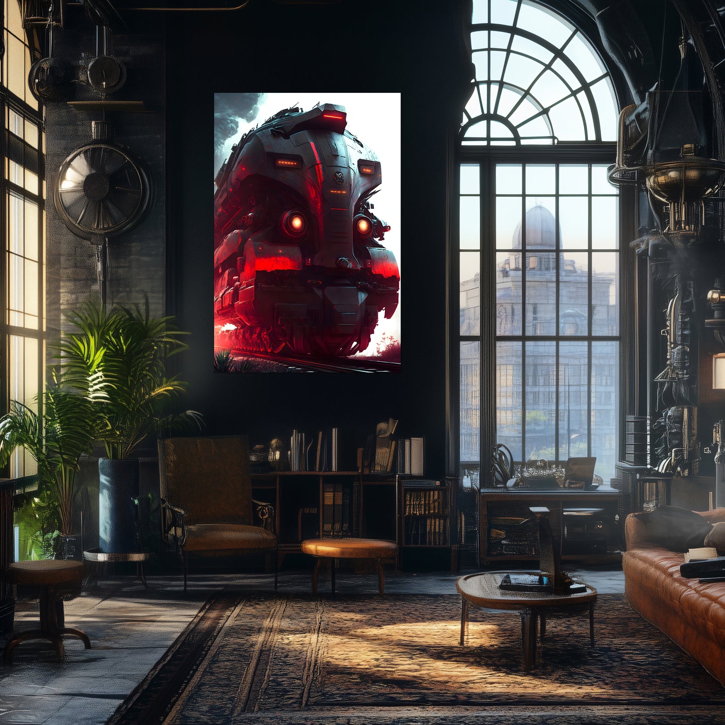 Dystopia Train Poster – Redstorm Vanguard | Awe-Inspiring Wall Art for Sci-Fi & Fantasy Train Enthusiasts | Unique and Exclusive Artwork