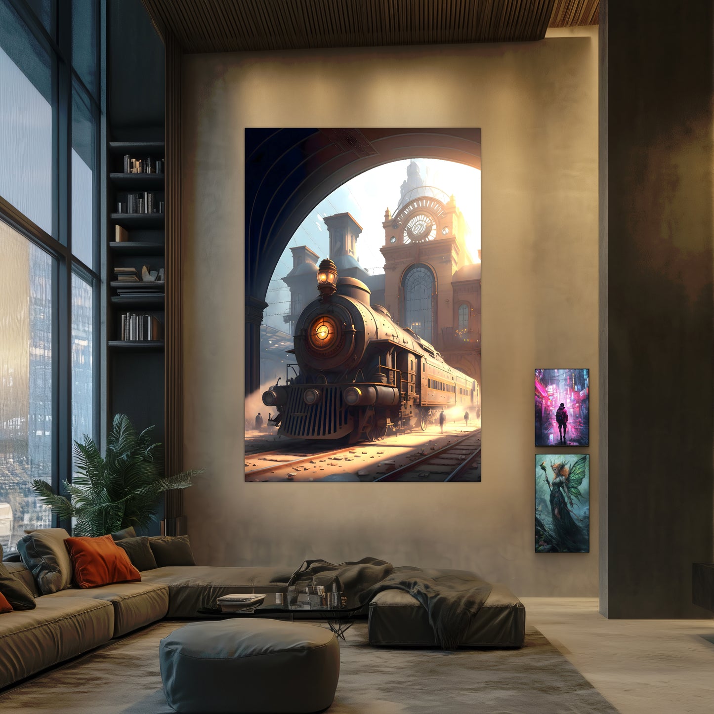 Steampunk Train Poster – Metropolitan Grandliner | Awe-Inspiring Wall Art for Sci-Fi & Fantasy Train Enthusiasts | Unique and Exclusive Artwork