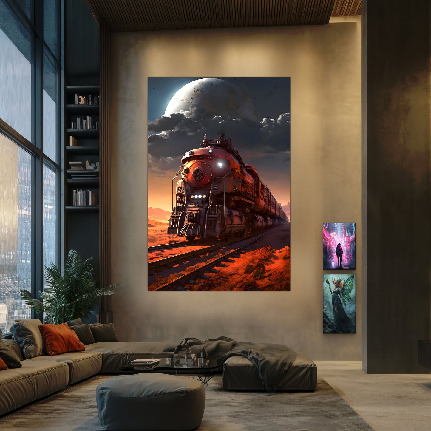 Wasteland Train Poster – Iron Wanderer | Awe-Inspiring Wall Art for Sci-Fi & Fantasy Train Enthusiasts | Unique and Exclusive Artwork