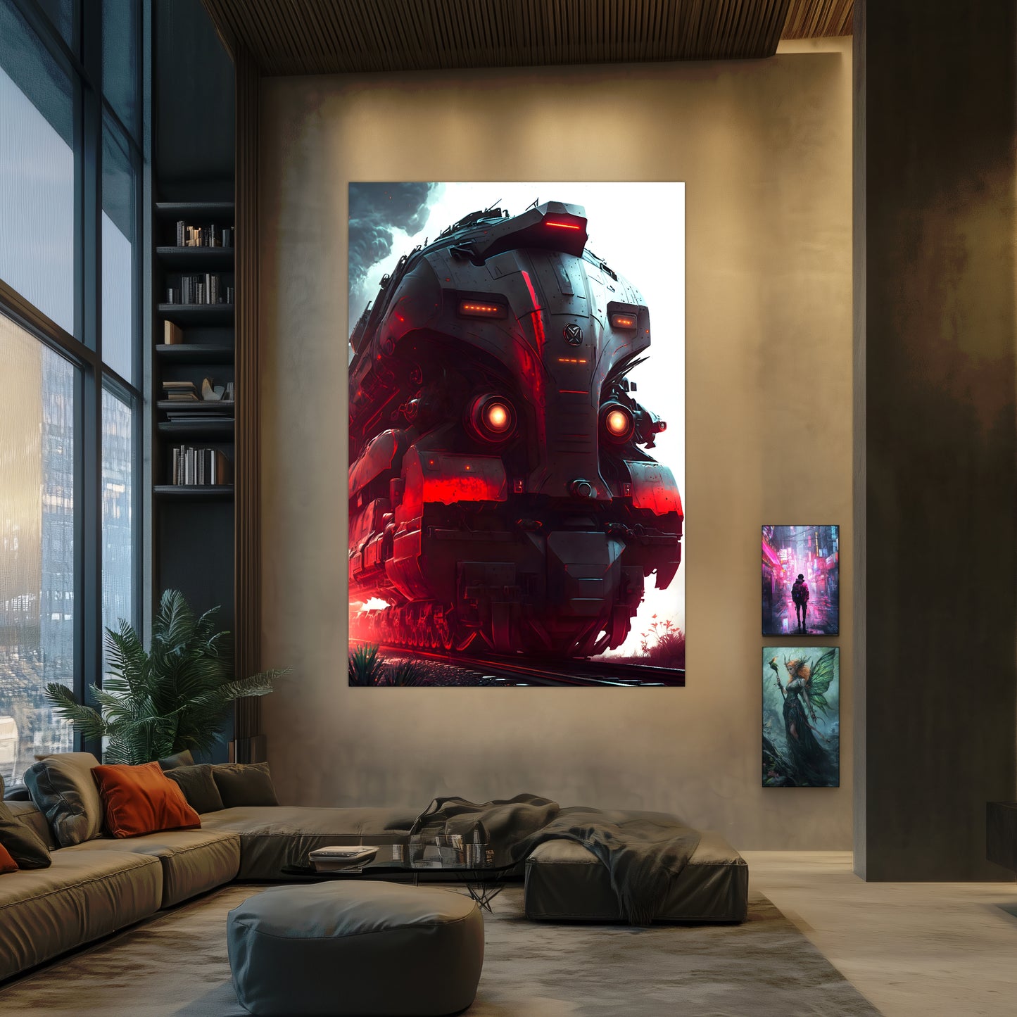 Dystopia Train Poster – Redstorm Vanguard | Awe-Inspiring Wall Art for Sci-Fi & Fantasy Train Enthusiasts | Unique and Exclusive Artwork