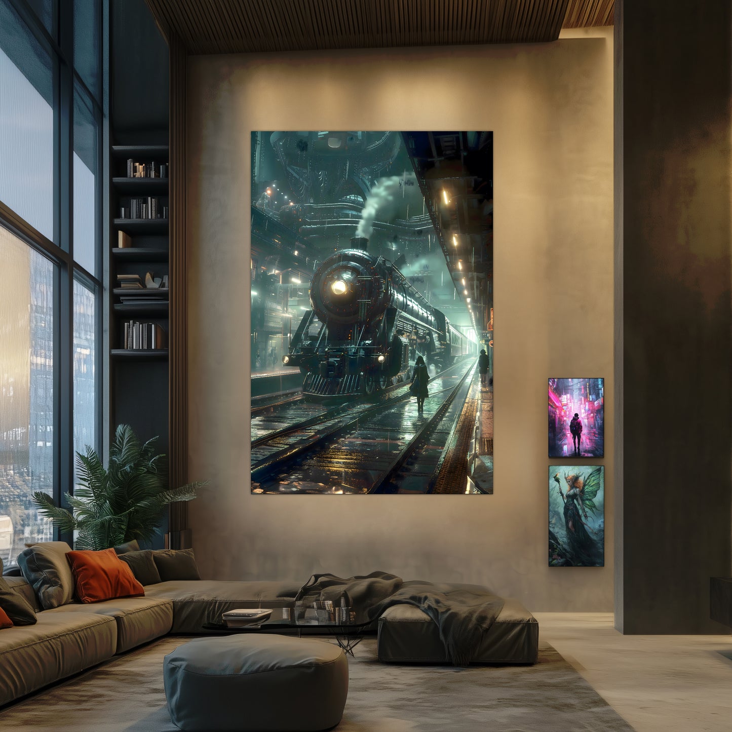 Dystopia Train Poster – Stellar Odyssey | Awe-Inspiring Wall Art for Sci-Fi & Fantasy Train Enthusiasts | Unique and Exclusive Artwork