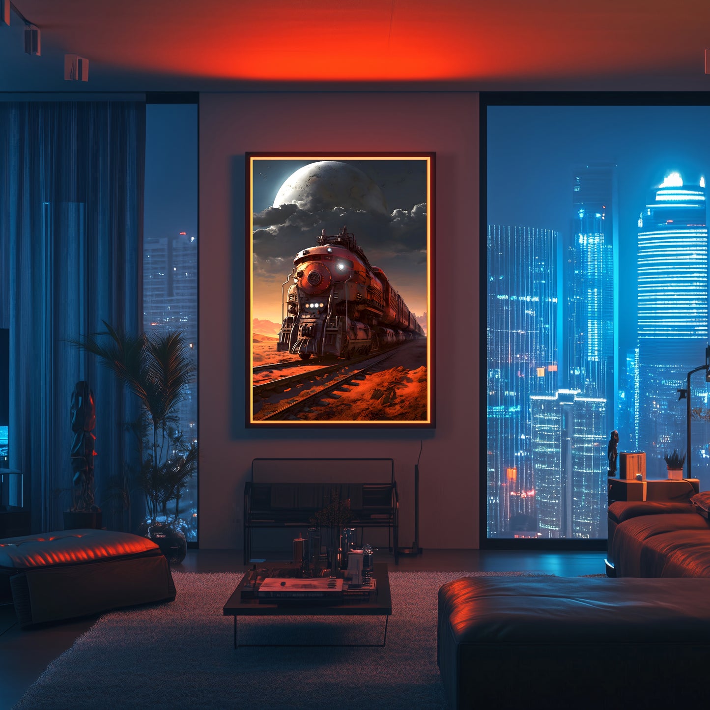 Wasteland Train Poster – Iron Wanderer | Awe-Inspiring Wall Art for Sci-Fi & Fantasy Train Enthusiasts | Unique and Exclusive Artwork