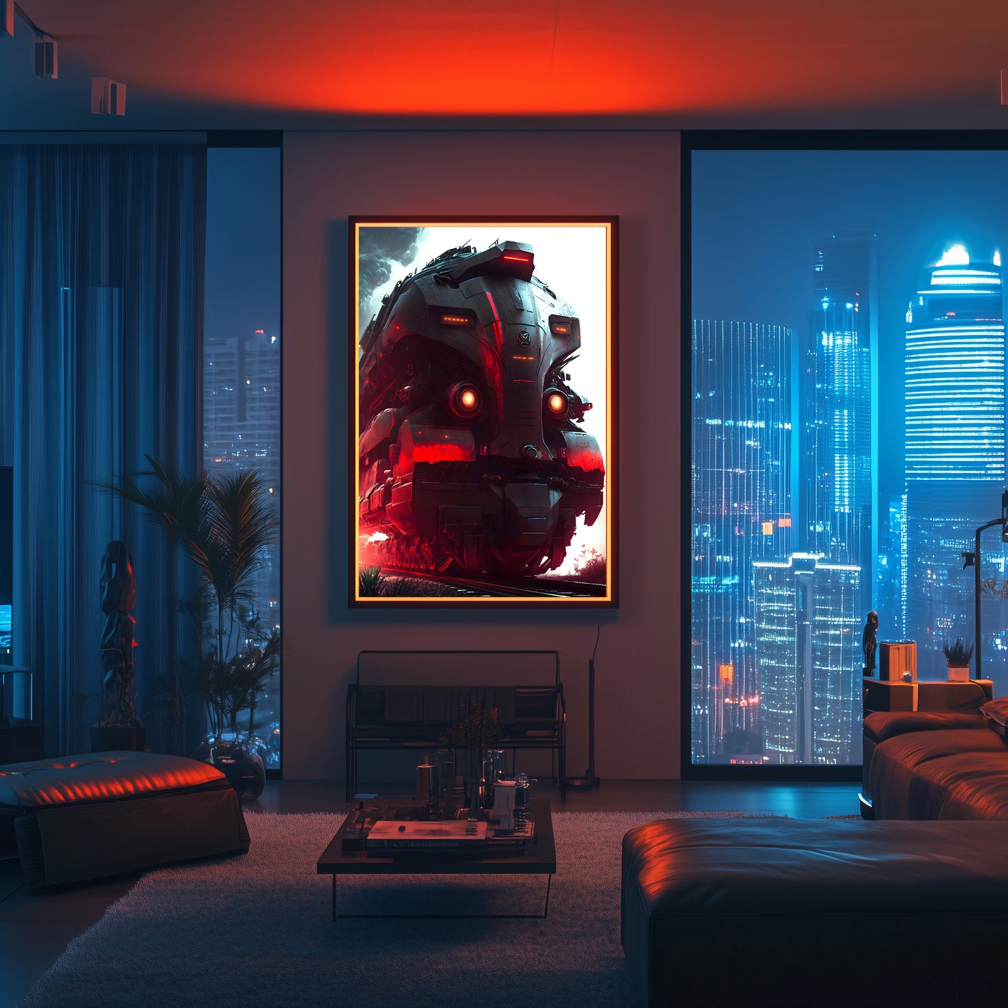 Dystopia Train Poster – Redstorm Vanguard | Awe-Inspiring Wall Art for Sci-Fi & Fantasy Train Enthusiasts | Unique and Exclusive Artwork