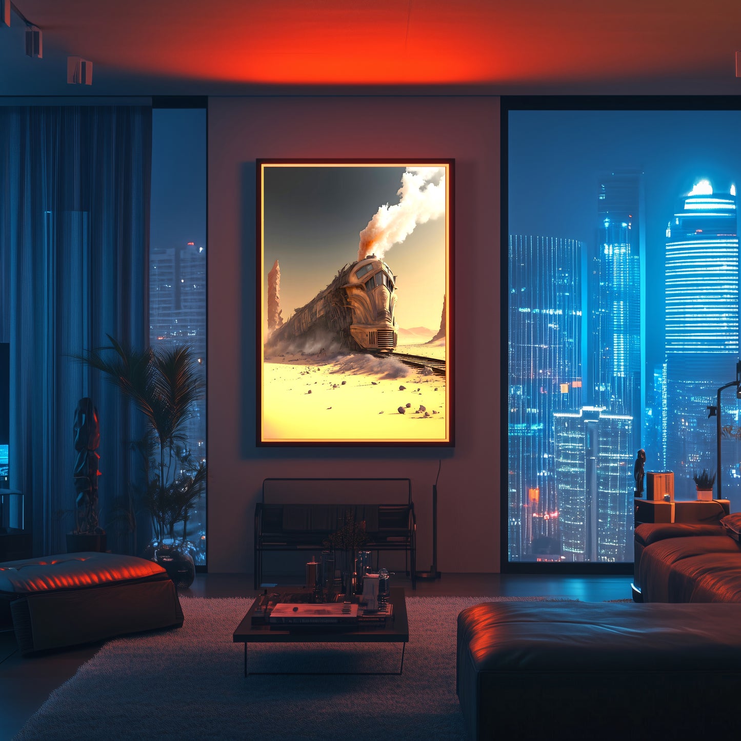 Wasteland Train Poster – The Sandpiercer | Awe-Inspiring Wall Art for Sci-Fi & Fantasy Train Enthusiasts | Unique and Exclusive Artwork