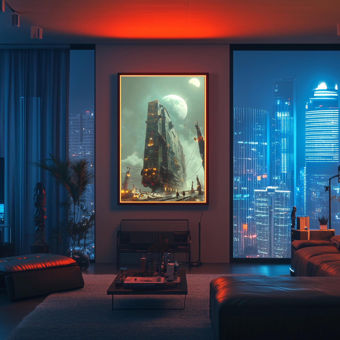 Dystopia Train Poster – The Moonbringer | Awe-Inspiring Wall Art for Sci-Fi & Fantasy Train Enthusiasts | Unique and Exclusive Artwork