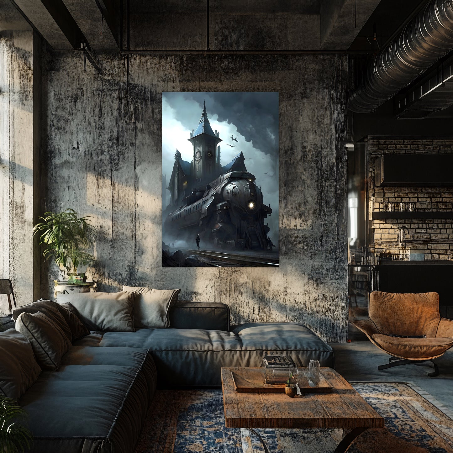 Fantasy Train Poster – Darkmist Phantom | Awe-Inspiring Wall Art for Sci-Fi & Fantasy Train Enthusiasts | Unique and Exclusive Artwork