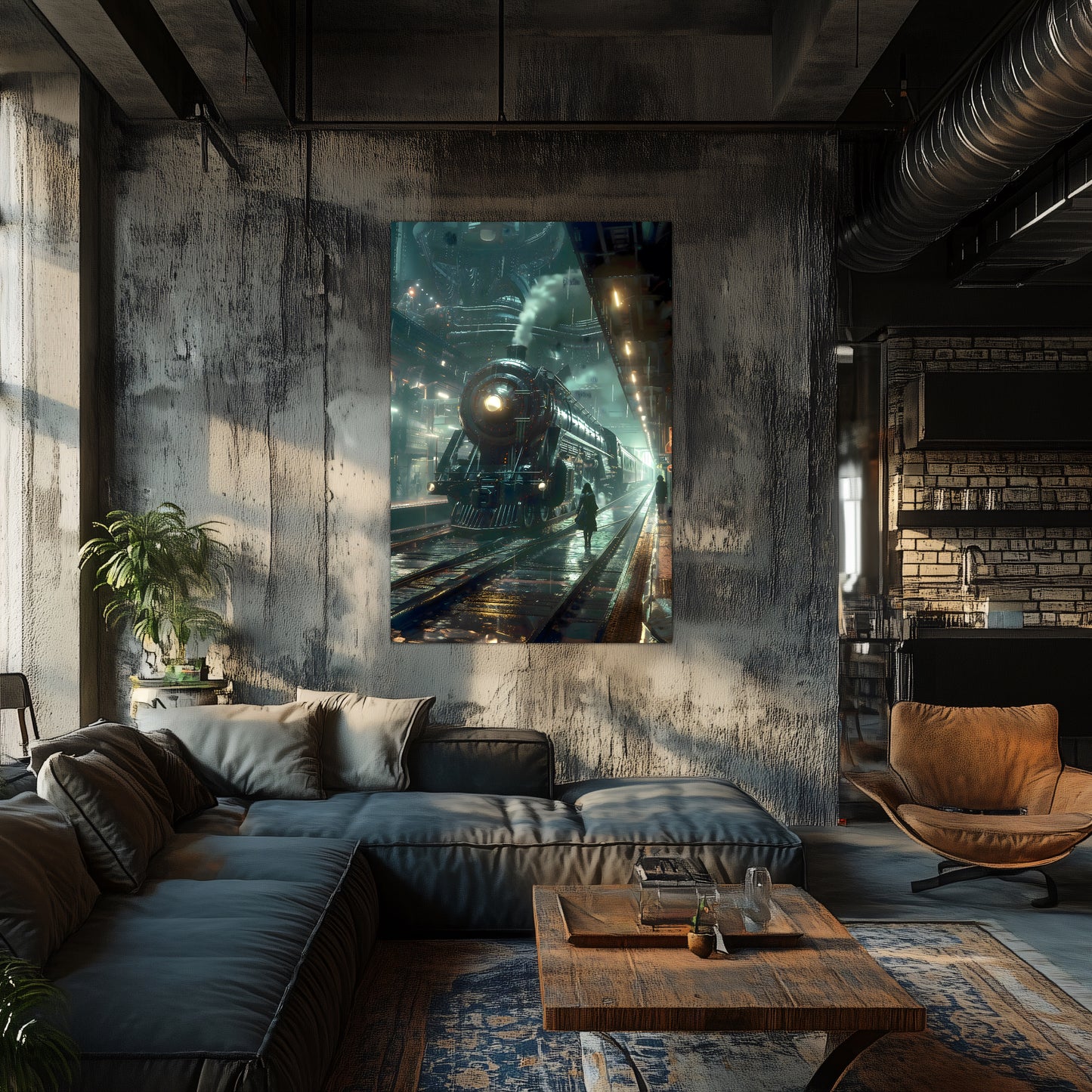 Dystopia Train Poster – Stellar Odyssey | Awe-Inspiring Wall Art for Sci-Fi & Fantasy Train Enthusiasts | Unique and Exclusive Artwork