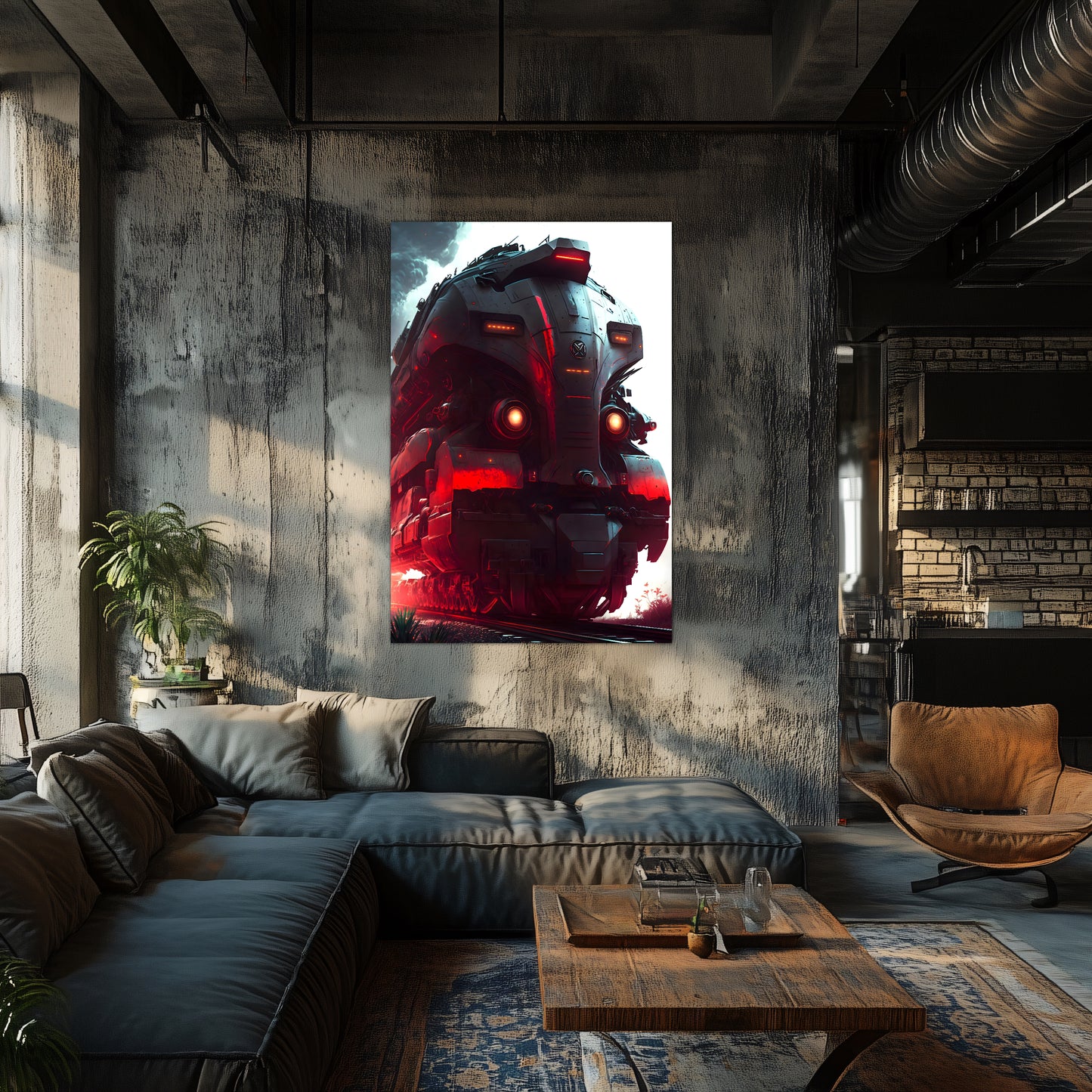 Dystopia Train Poster – Redstorm Vanguard | Awe-Inspiring Wall Art for Sci-Fi & Fantasy Train Enthusiasts | Unique and Exclusive Artwork
