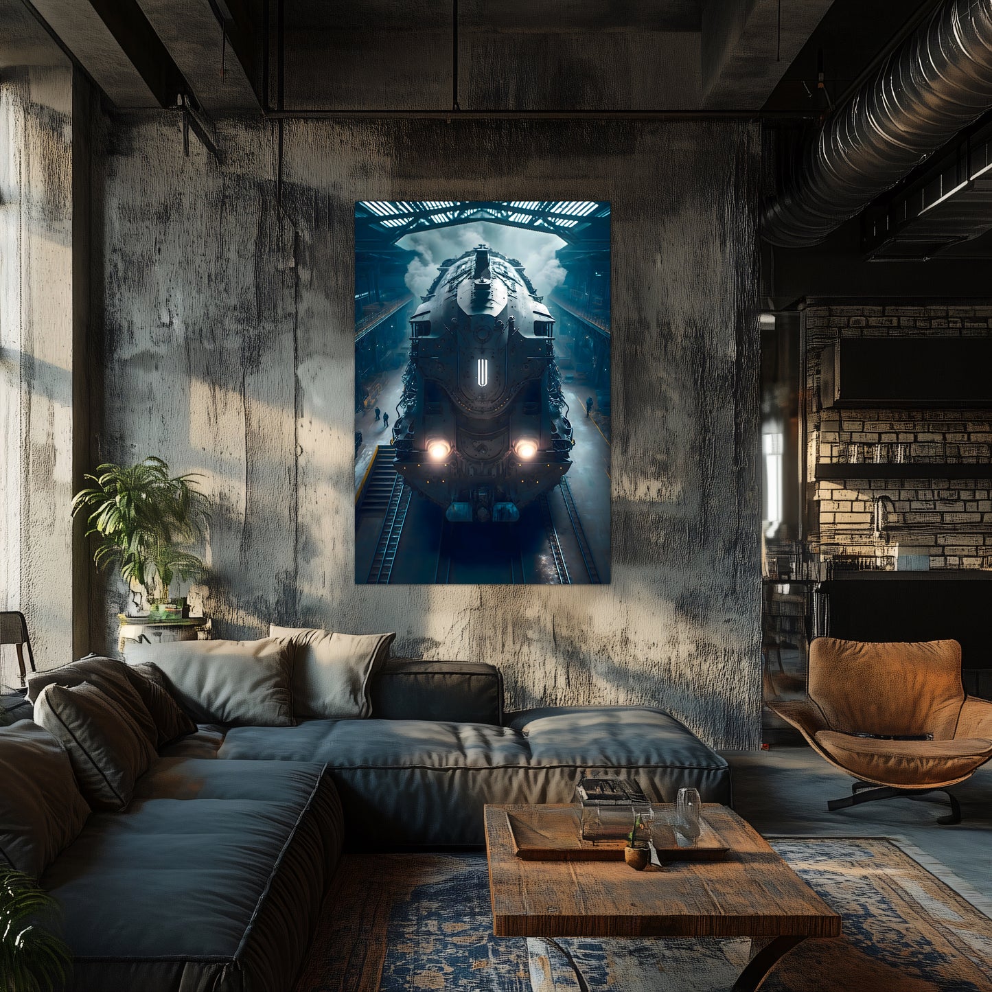 Diesel Train Poster – Rex Temporis | Awe-Inspiring Wall Art for Sci-Fi & Fantasy Train Enthusiasts | Unique and Exclusive Artwork