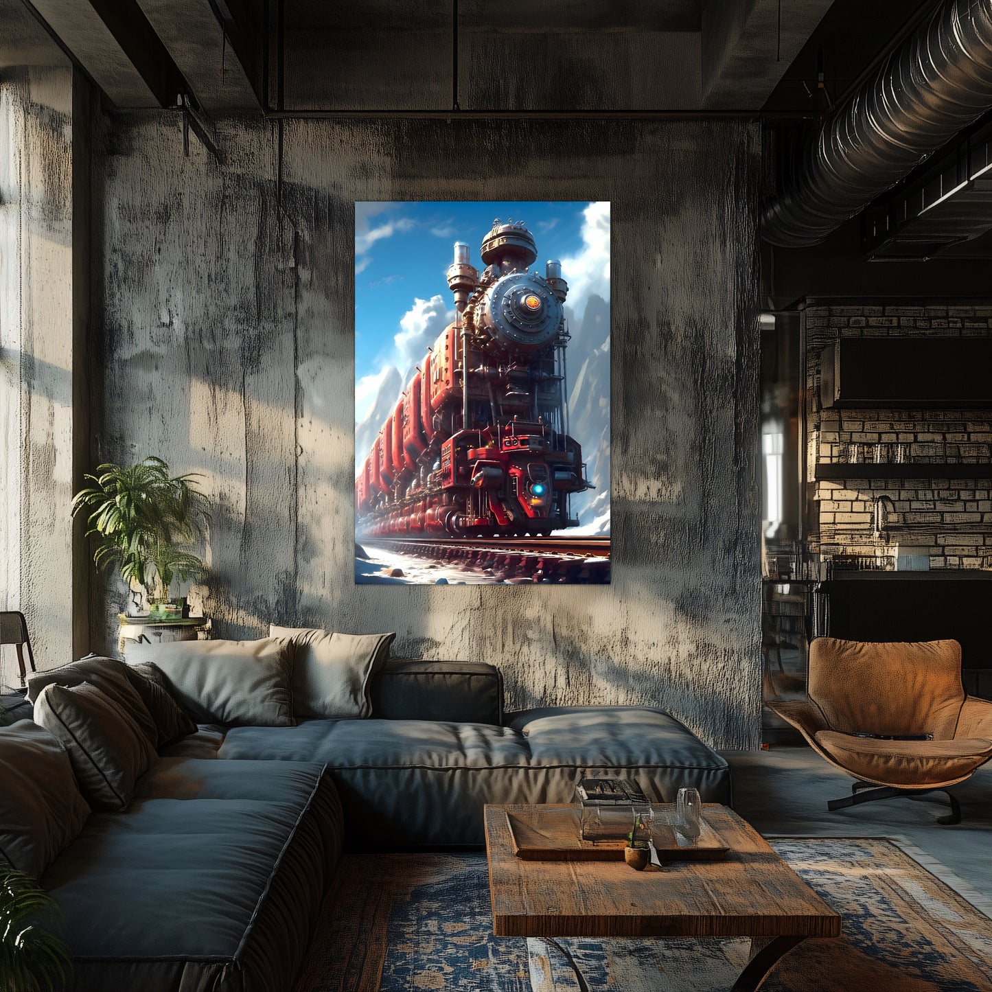 Post-Apocalyptic Train Poster – Colonial Colossus | Awe-Inspiring Wall Art for Sci-Fi & Fantasy Train Enthusiasts | Unique and Exclusive Artwork