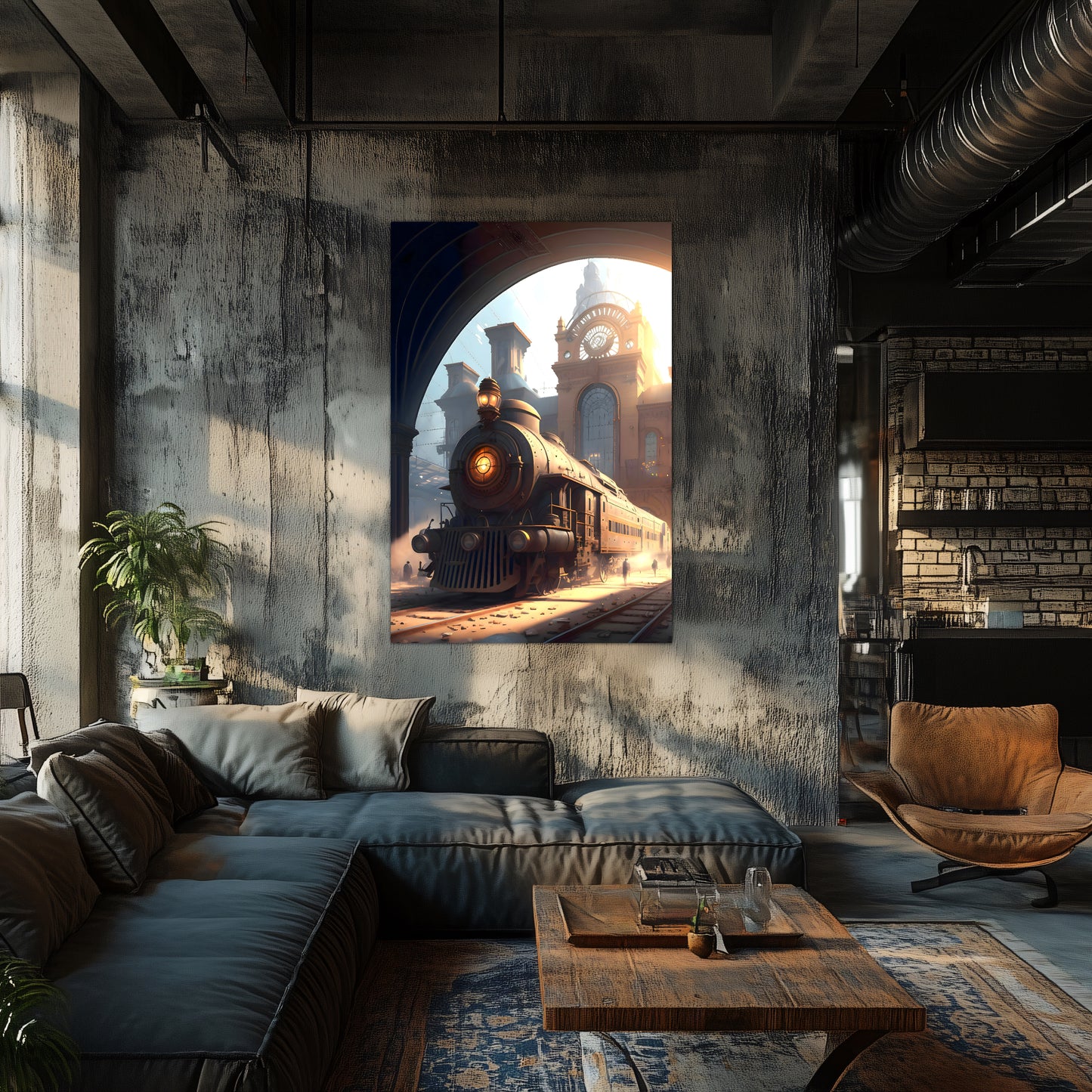 Steampunk Train Poster – Metropolitan Grandliner | Awe-Inspiring Wall Art for Sci-Fi & Fantasy Train Enthusiasts | Unique and Exclusive Artwork