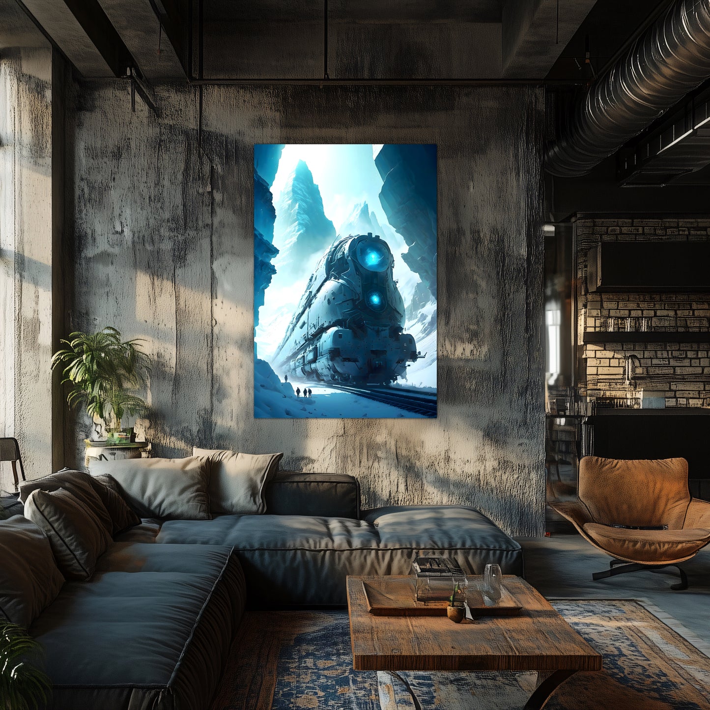 Post-Apocalyptic Train Poster – Icebreaker | Awe-Inspiring Wall Art for Sci-Fi & Fantasy Train Enthusiasts | Unique and Exclusive Artwork