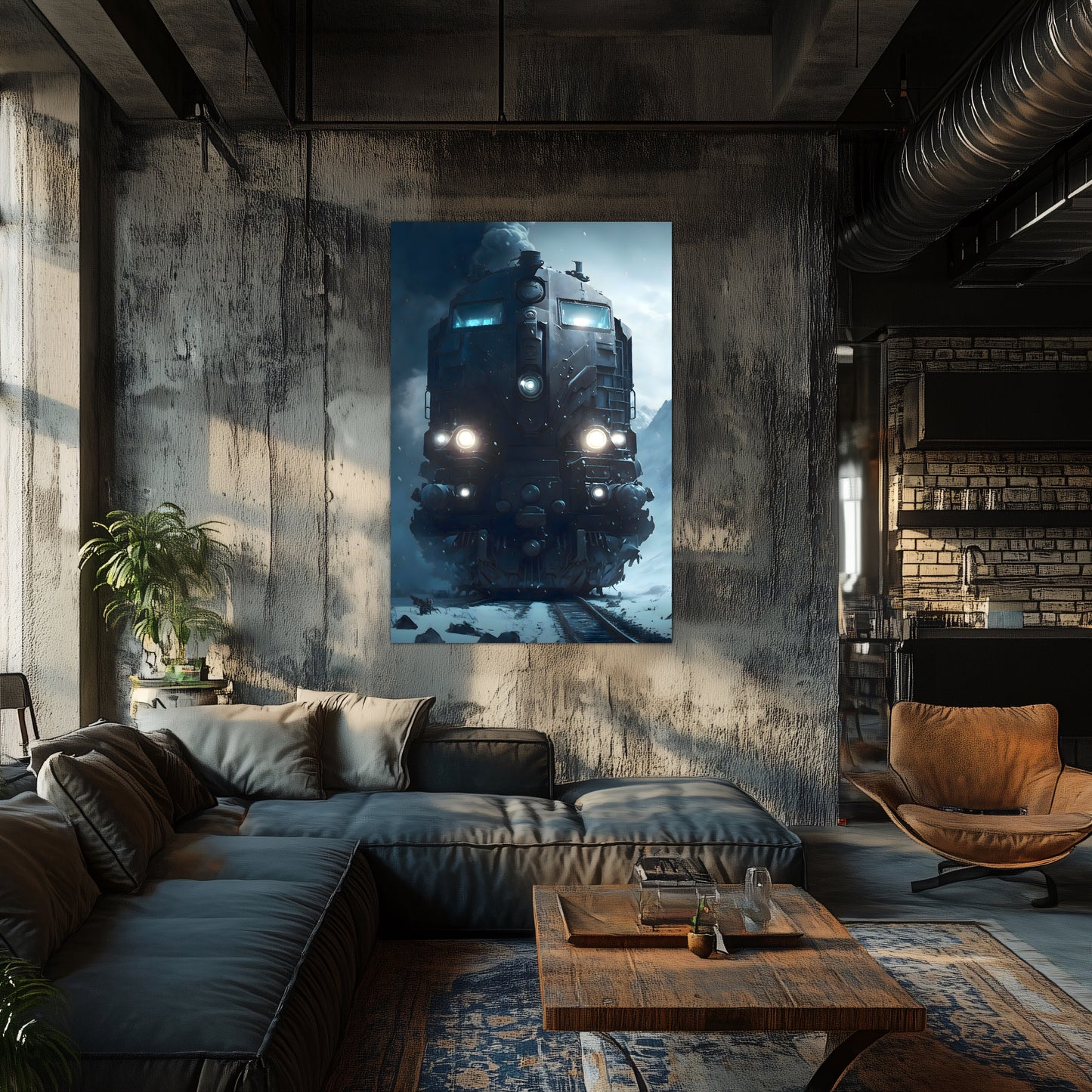 Diesel Train Poster – Frostbreaker Jugger | Awe-Inspiring Wall Art for Sci-Fi & Fantasy Train Enthusiasts | Unique and Exclusive Artwork