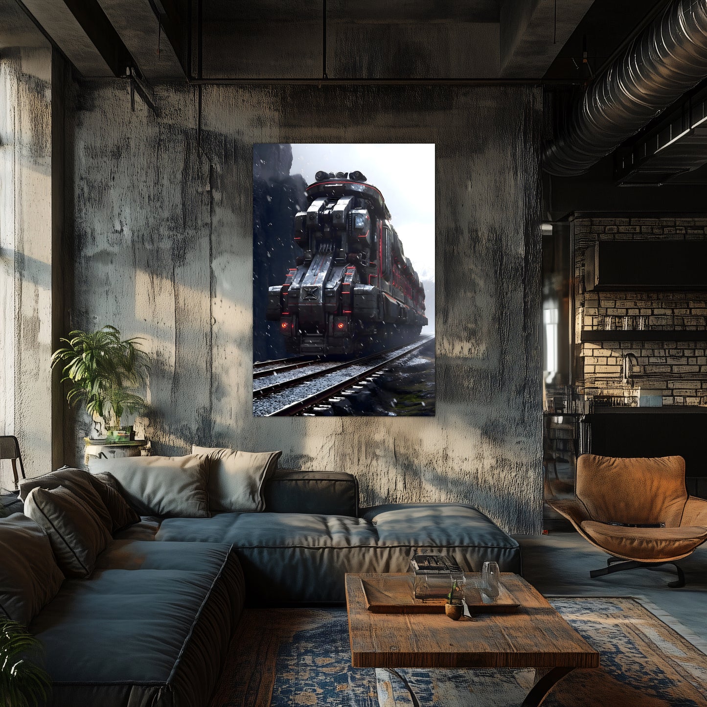 Dystopia Train Poster – Ironridge Bastion | Awe-Inspiring Wall Art for Sci-Fi & Fantasy Train Enthusiasts | Unique and Exclusive Artwork