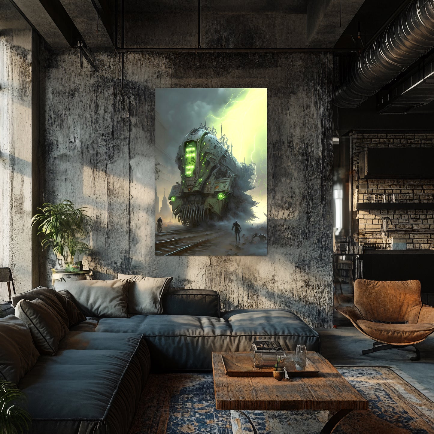 Zombie Train Poster – The Wraithcore Necrohauler | Awe-Inspiring Wall Art for Sci-Fi & Fantasy Train Enthusiasts | Unique and Exclusive Artwork