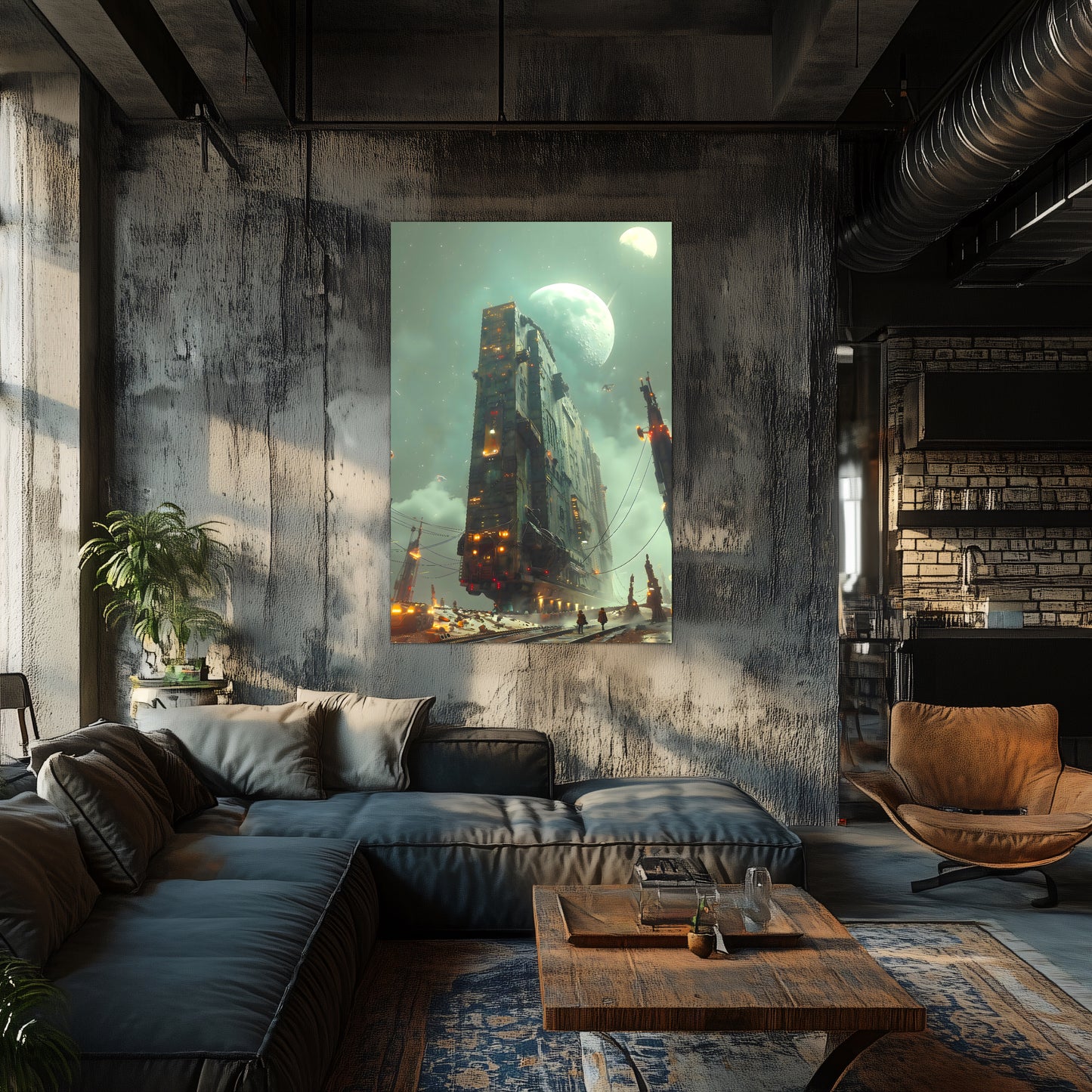 Dystopia Train Poster – The Moonbringer | Awe-Inspiring Wall Art for Sci-Fi & Fantasy Train Enthusiasts | Unique and Exclusive Artwork