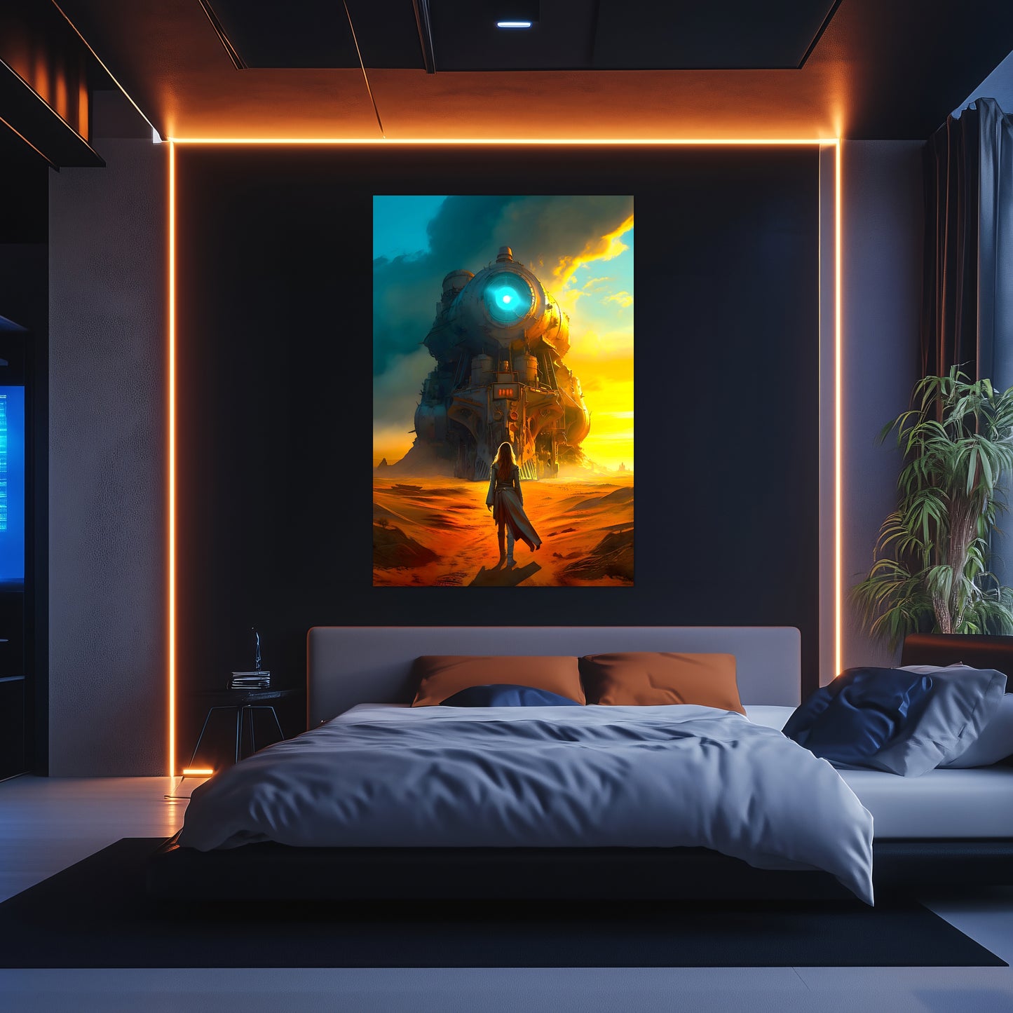 Steampunk Train Poster – Lost Ark | Awe-Inspiring Wall Art for Sci-Fi & Fantasy Train Enthusiasts | Unique and Exclusive Artwork