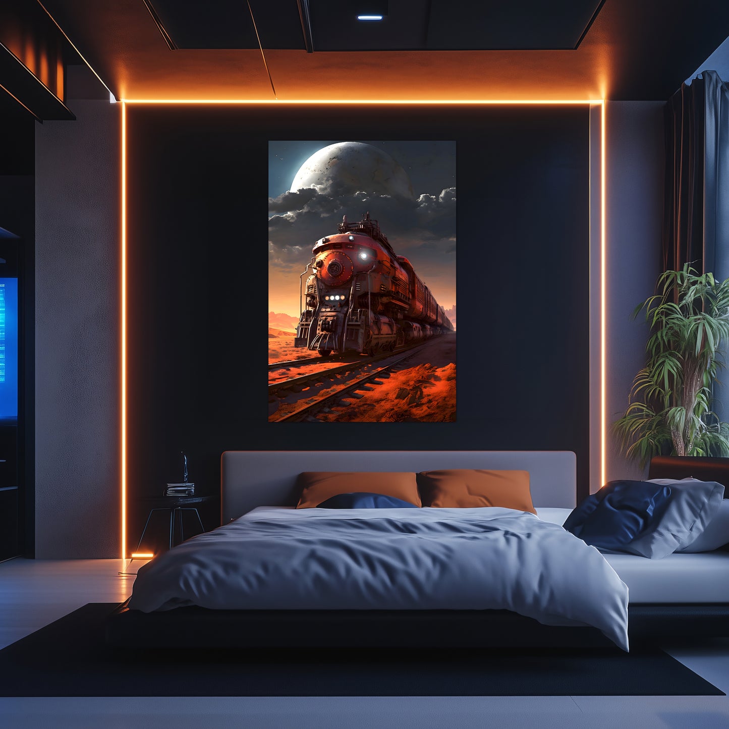 Wasteland Train Poster – Iron Wanderer | Awe-Inspiring Wall Art for Sci-Fi & Fantasy Train Enthusiasts | Unique and Exclusive Artwork