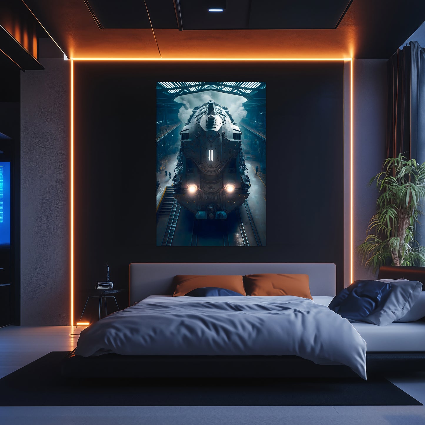 Diesel Train Poster – Rex Temporis | Awe-Inspiring Wall Art for Sci-Fi & Fantasy Train Enthusiasts | Unique and Exclusive Artwork