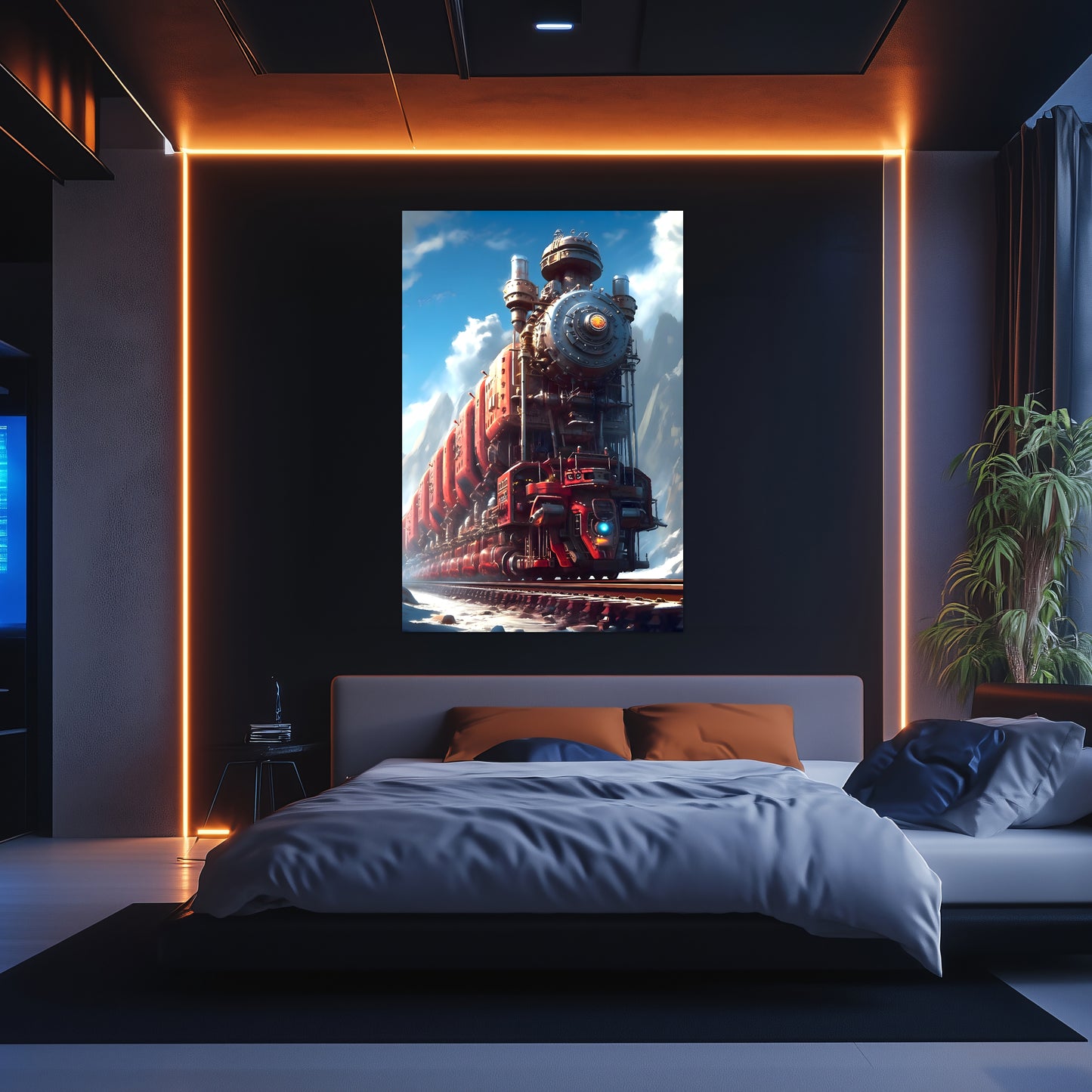 Post-Apocalyptic Train Poster – Colonial Colossus | Awe-Inspiring Wall Art for Sci-Fi & Fantasy Train Enthusiasts | Unique and Exclusive Artwork