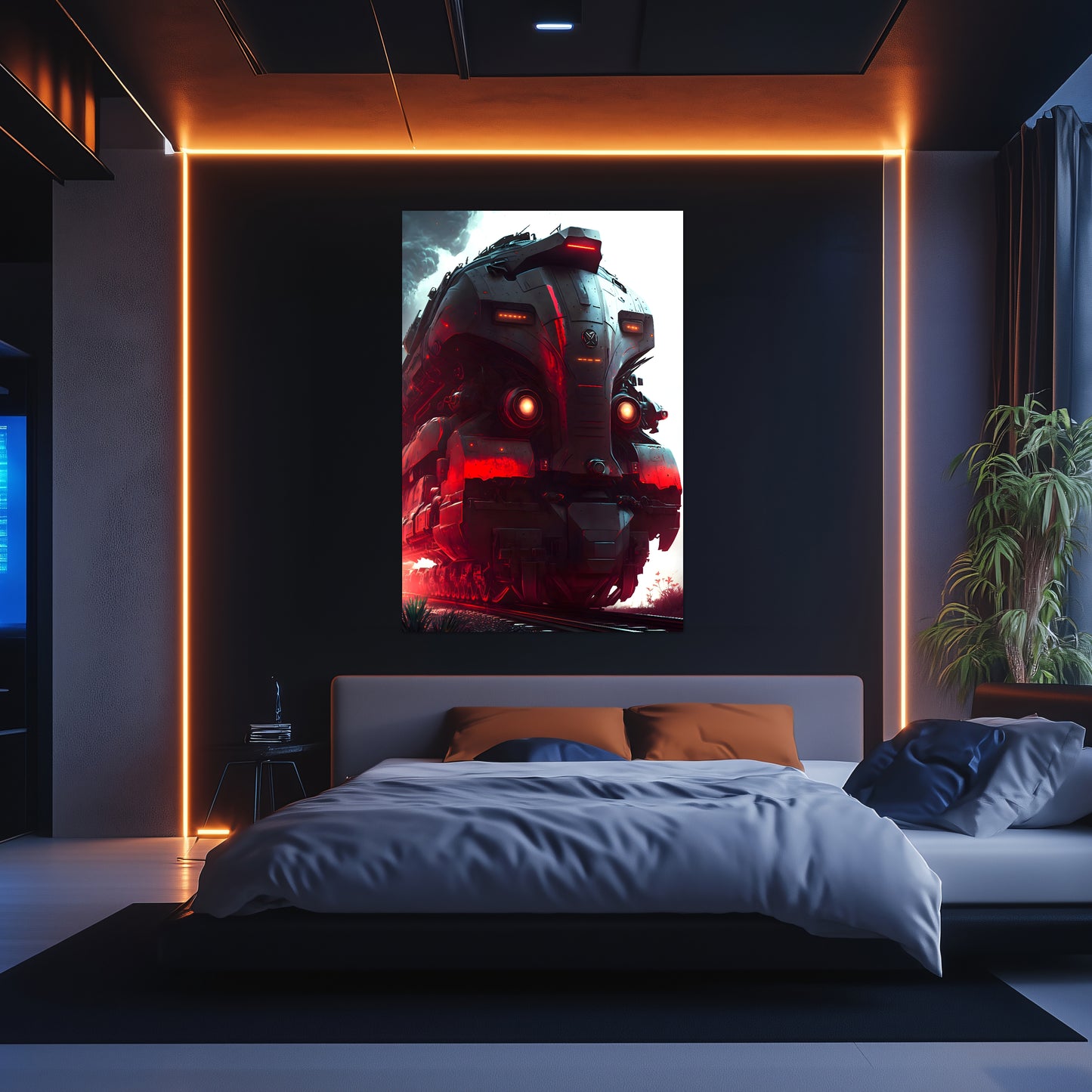 Dystopia Train Poster – Redstorm Vanguard | Awe-Inspiring Wall Art for Sci-Fi & Fantasy Train Enthusiasts | Unique and Exclusive Artwork
