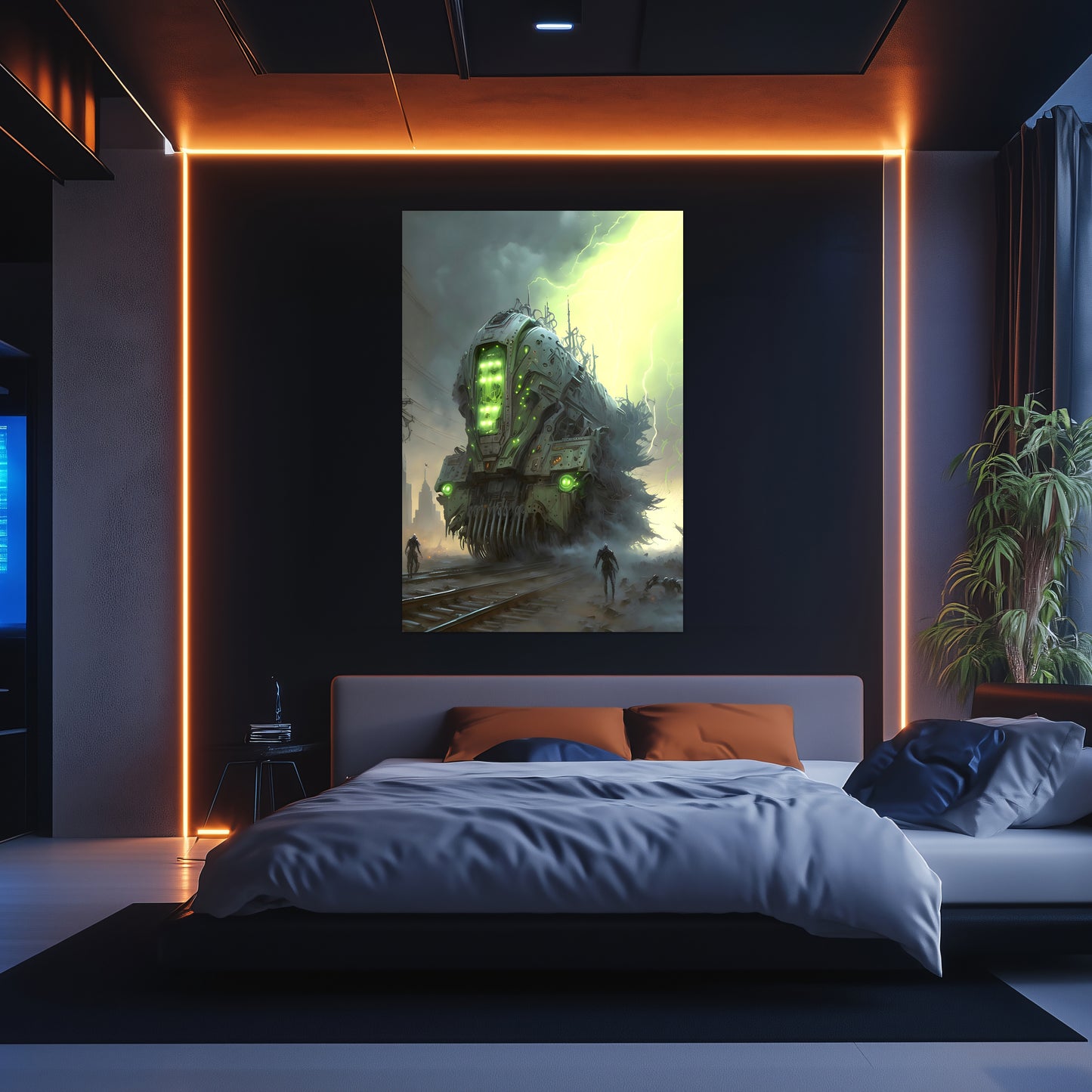 Zombie Train Poster – The Wraithcore Necrohauler | Awe-Inspiring Wall Art for Sci-Fi & Fantasy Train Enthusiasts | Unique and Exclusive Artwork