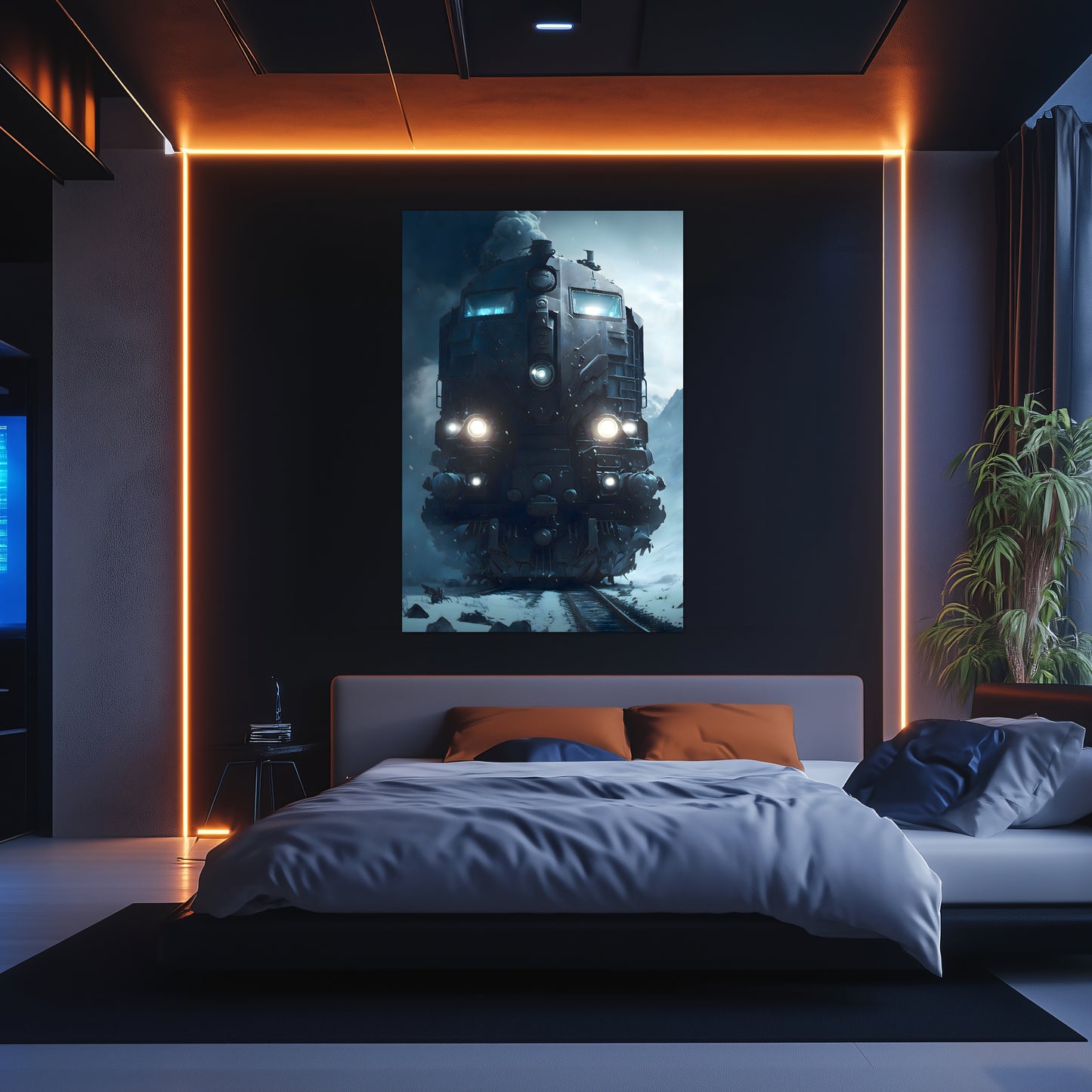 Diesel Train Poster – Frostbreaker Jugger | Awe-Inspiring Wall Art for Sci-Fi & Fantasy Train Enthusiasts | Unique and Exclusive Artwork