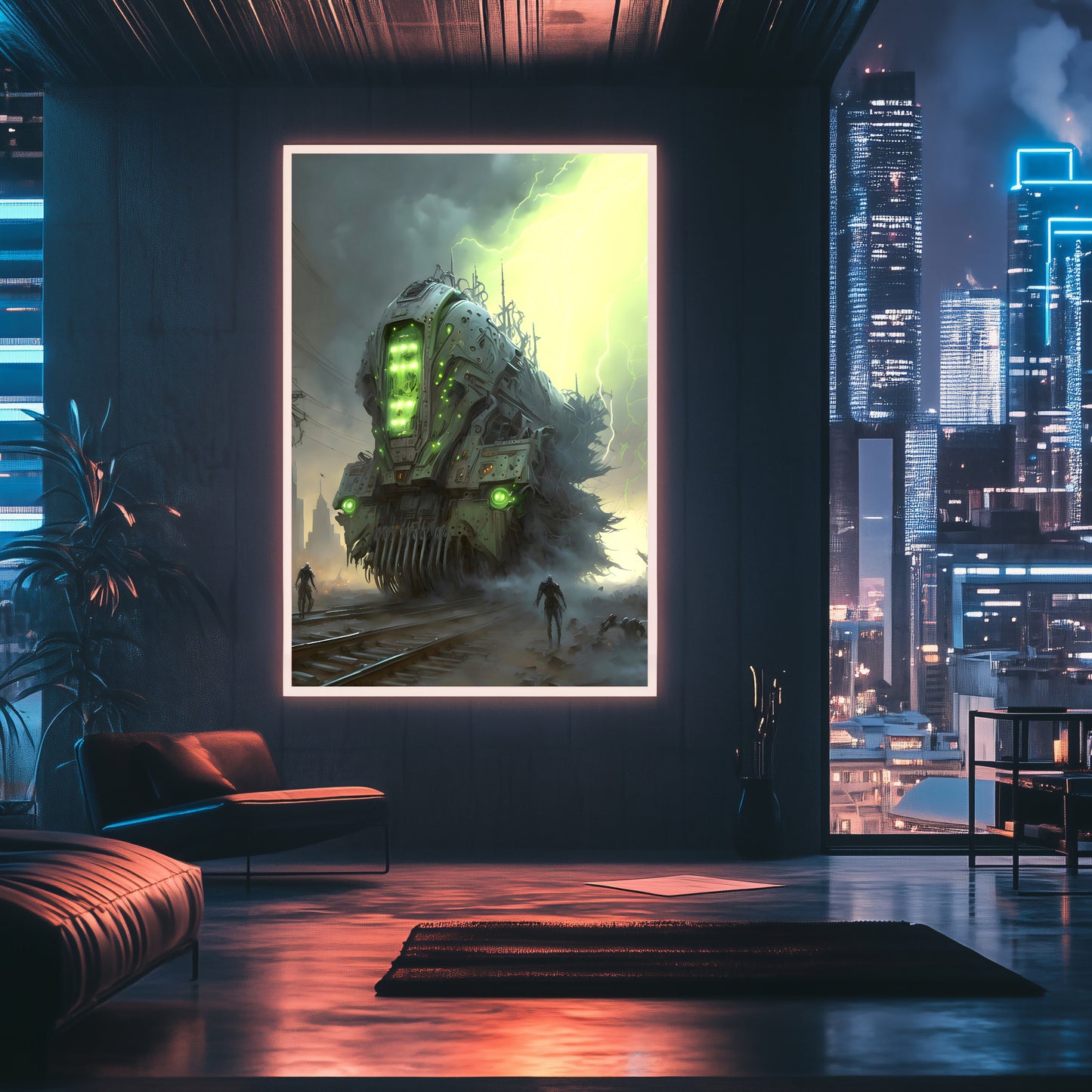 Zombie Train Poster – The Wraithcore Necrohauler | Awe-Inspiring Wall Art for Sci-Fi & Fantasy Train Enthusiasts | Unique and Exclusive Artwork