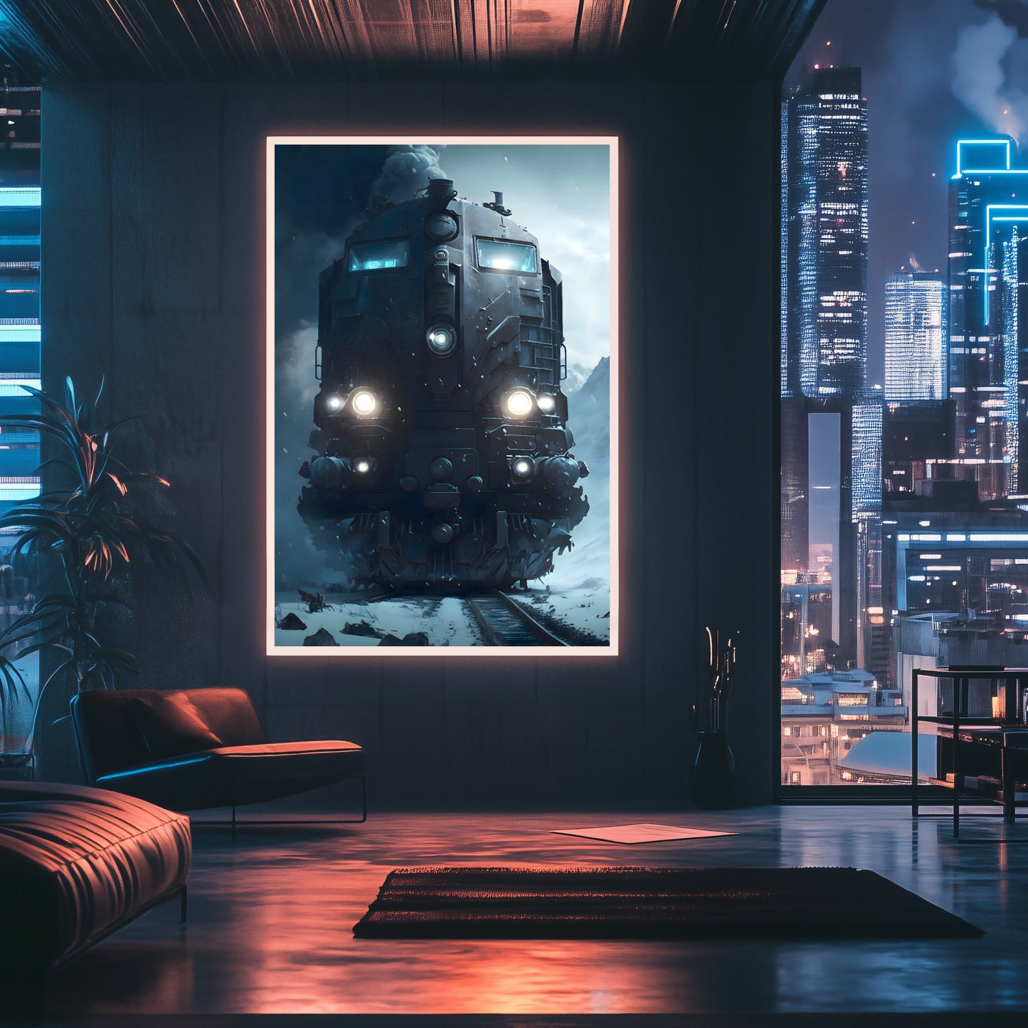 Diesel Train Poster – Frostbreaker Jugger | Awe-Inspiring Wall Art for Sci-Fi & Fantasy Train Enthusiasts | Unique and Exclusive Artwork