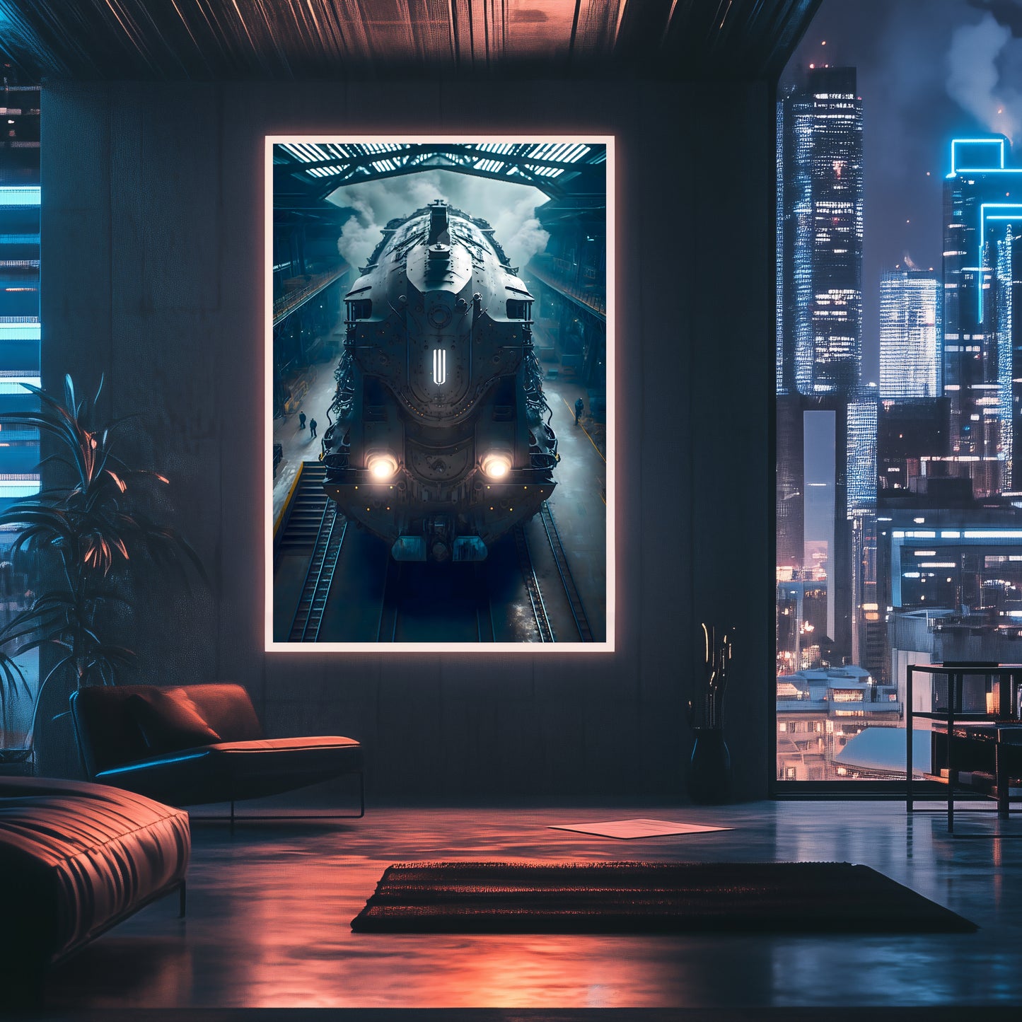 Diesel Train Poster – Rex Temporis | Awe-Inspiring Wall Art for Sci-Fi & Fantasy Train Enthusiasts | Unique and Exclusive Artwork