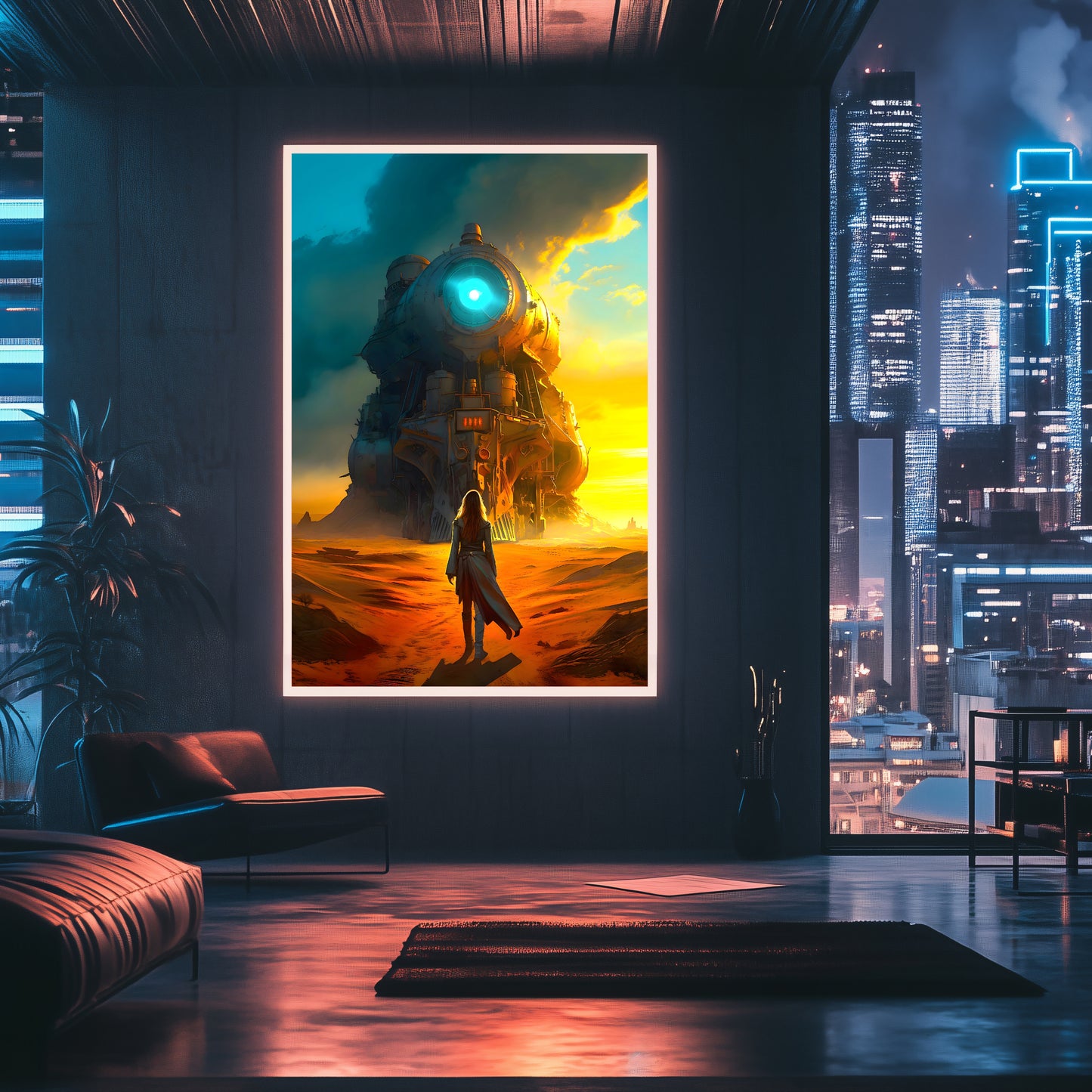 Steampunk Train Poster – Lost Ark | Awe-Inspiring Wall Art for Sci-Fi & Fantasy Train Enthusiasts | Unique and Exclusive Artwork