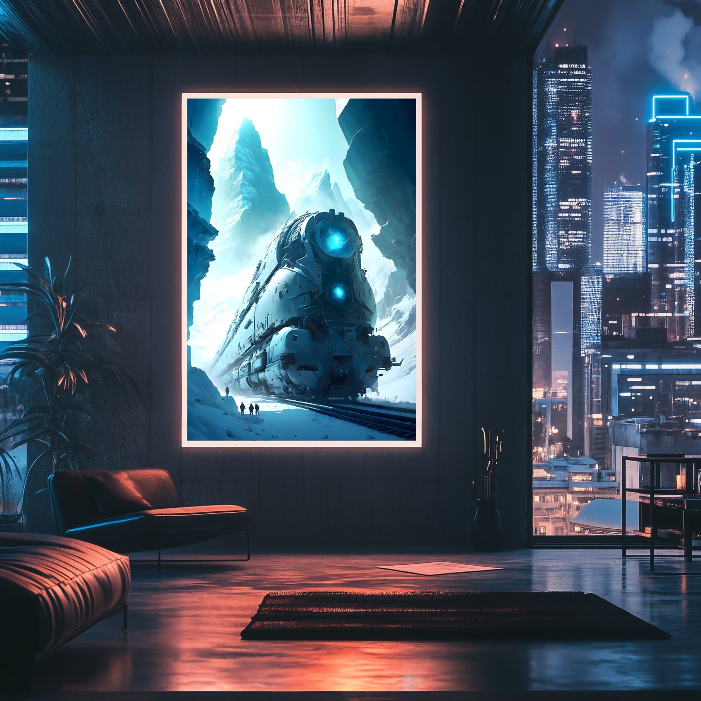 Post-Apocalyptic Train Poster – Icebreaker | Awe-Inspiring Wall Art for Sci-Fi & Fantasy Train Enthusiasts | Unique and Exclusive Artwork