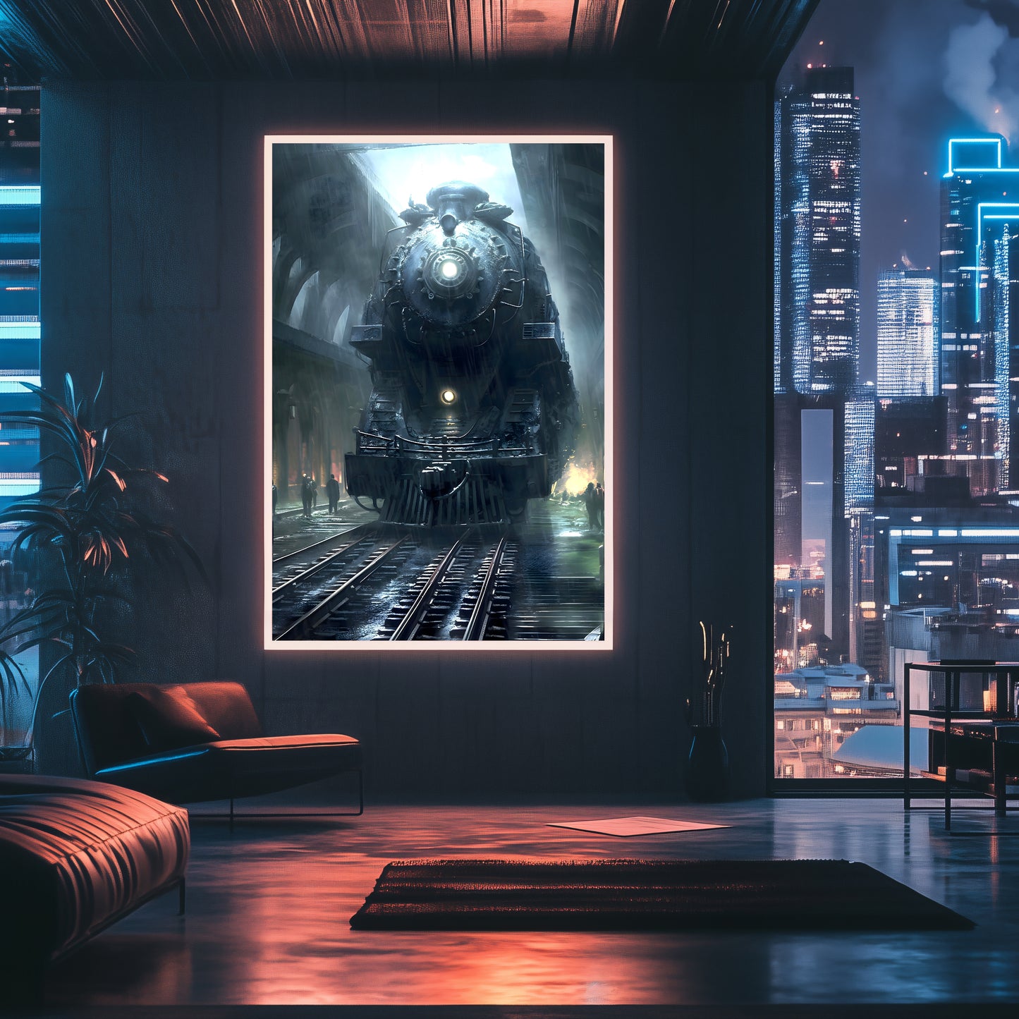 Dystopia Train Poster – SPX 4449 | Awe-Inspiring Wall Art for Sci-Fi & Fantasy Train Enthusiasts | Unique and Exclusive Artwork