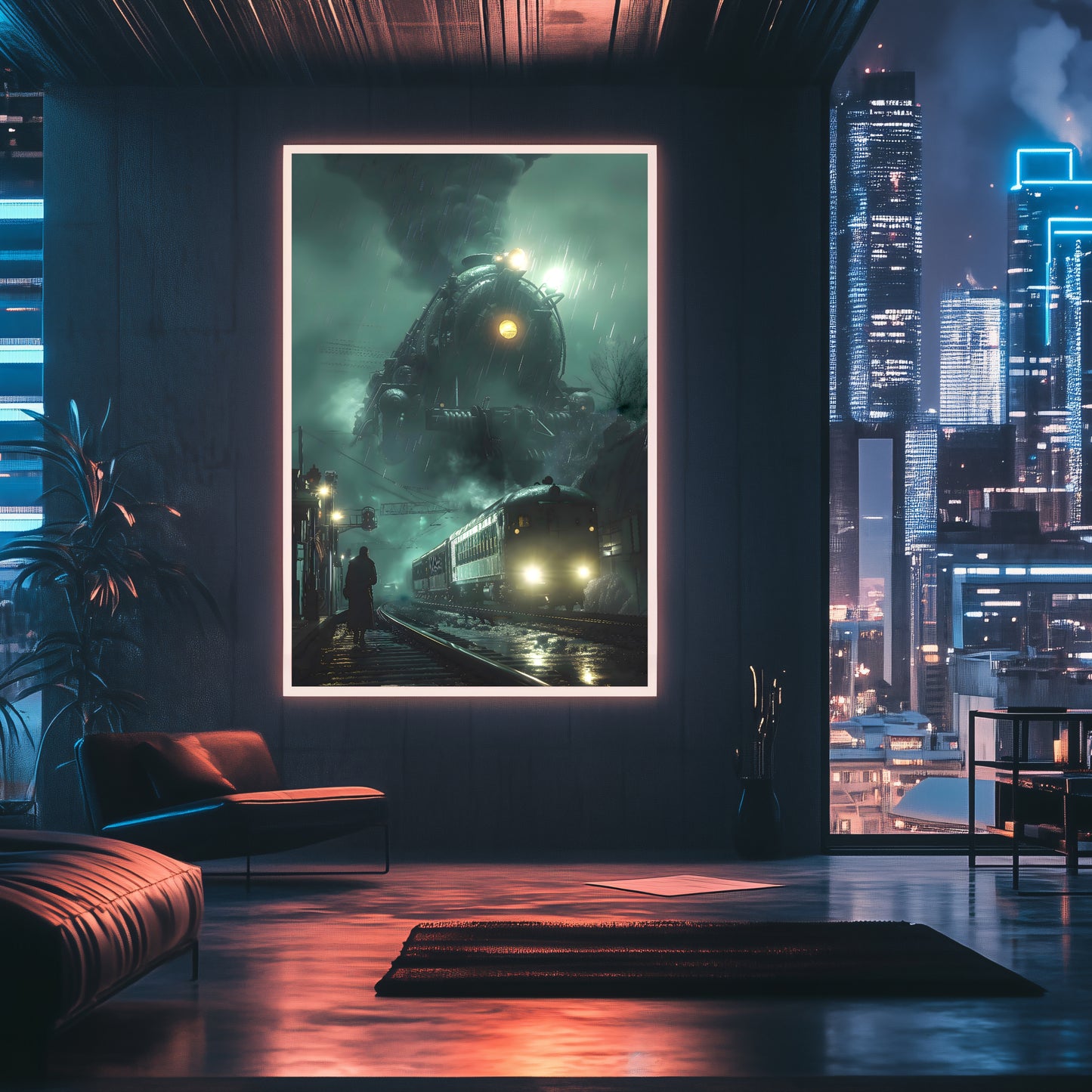 Fantasy Train Poster – Titan Wraith | Awe-Inspiring Wall Art for Sci-Fi & Fantasy Train Enthusiasts | Unique and Exclusive Artwork