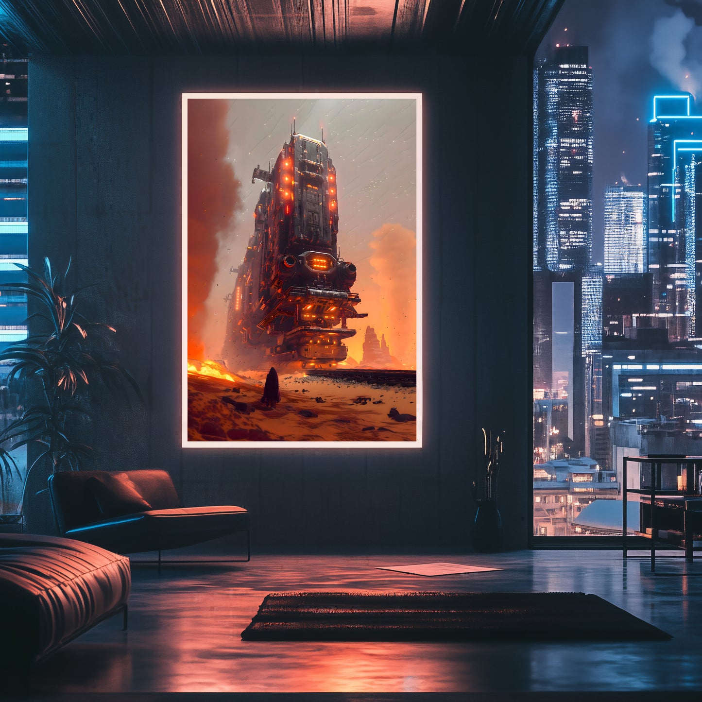 Wasteland Train Poster – Last Nomad | Awe-Inspiring Wall Art for Sci-Fi & Fantasy Train Enthusiasts | Unique and Exclusive Artwork