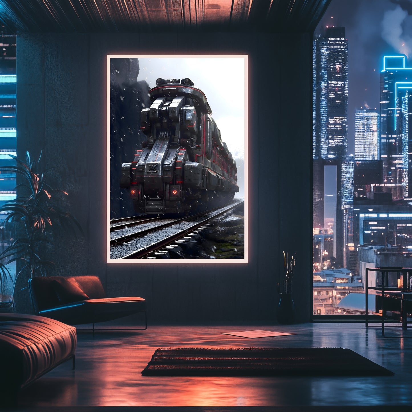 Dystopia Train Poster – Ironridge Bastion | Awe-Inspiring Wall Art for Sci-Fi & Fantasy Train Enthusiasts | Unique and Exclusive Artwork