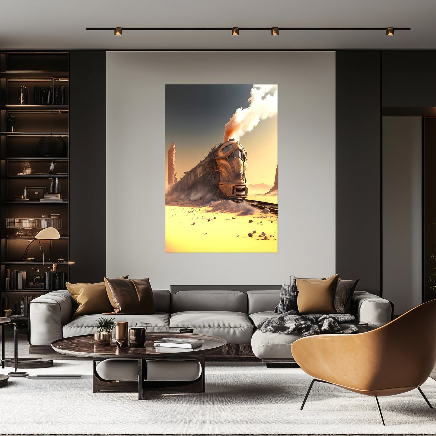 Wasteland Train Poster – The Sandpiercer | Awe-Inspiring Wall Art for Sci-Fi & Fantasy Train Enthusiasts | Unique and Exclusive Artwork