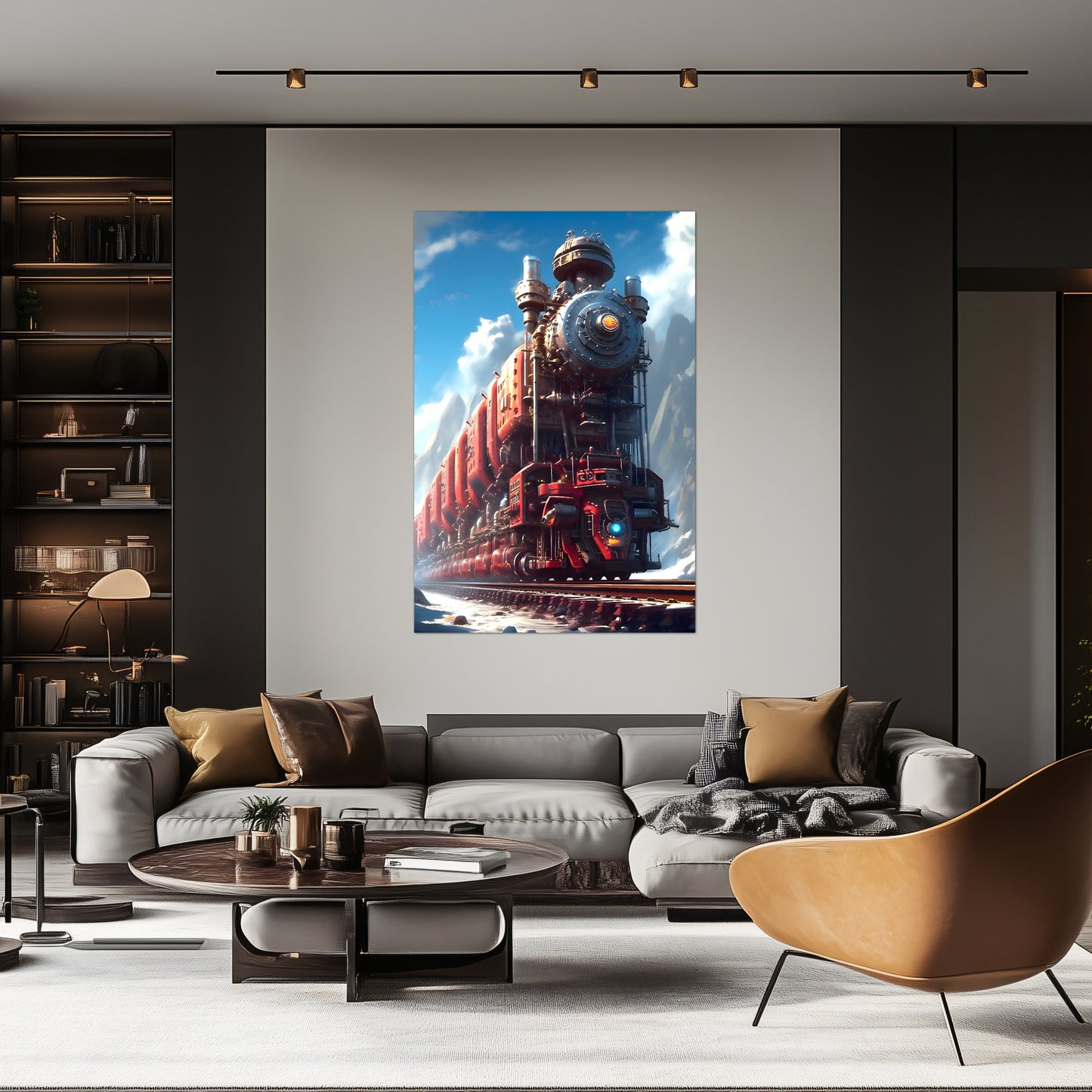 Post-Apocalyptic Train Poster – Colonial Colossus | Awe-Inspiring Wall Art for Sci-Fi & Fantasy Train Enthusiasts | Unique and Exclusive Artwork