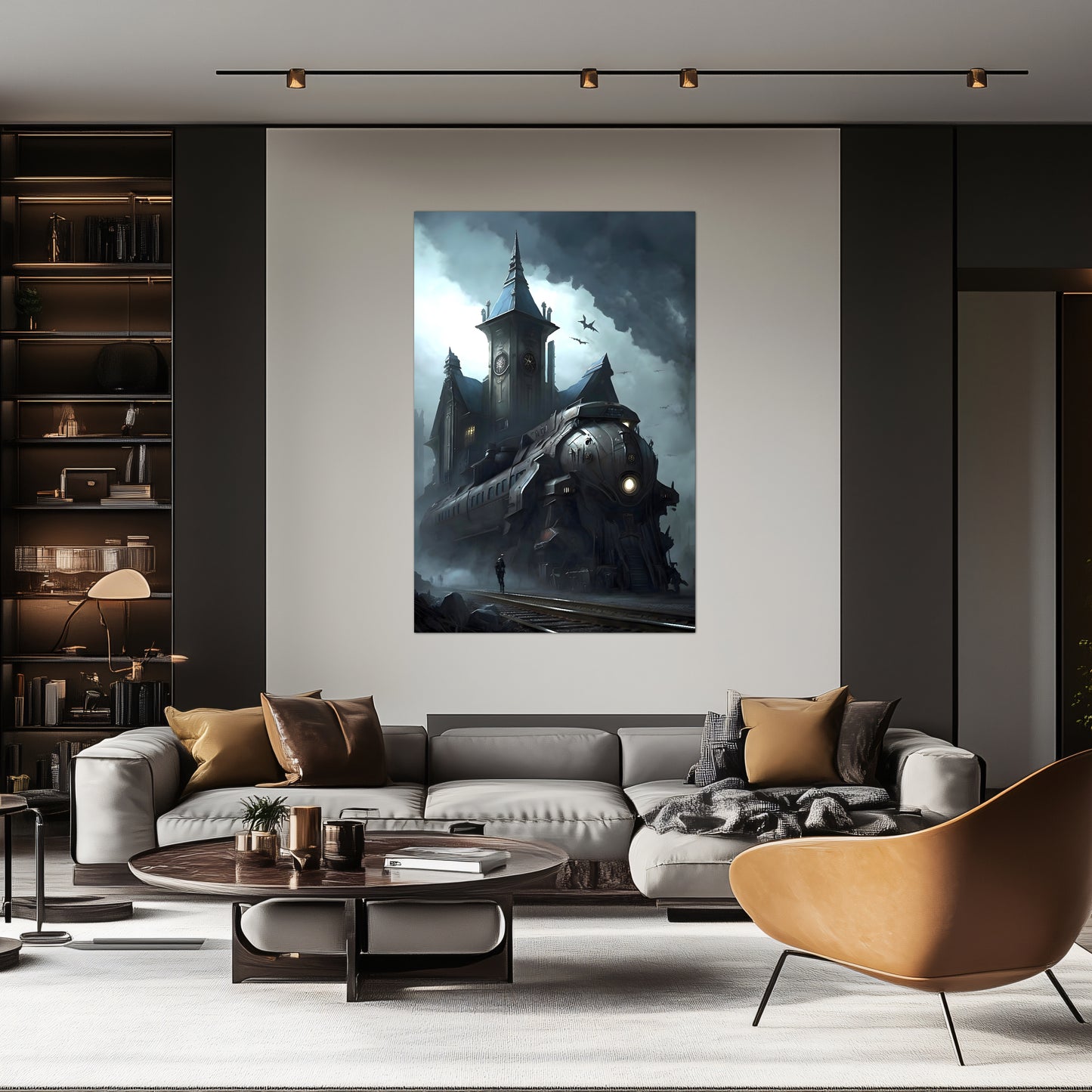 Fantasy Train Poster – Darkmist Phantom | Awe-Inspiring Wall Art for Sci-Fi & Fantasy Train Enthusiasts | Unique and Exclusive Artwork
