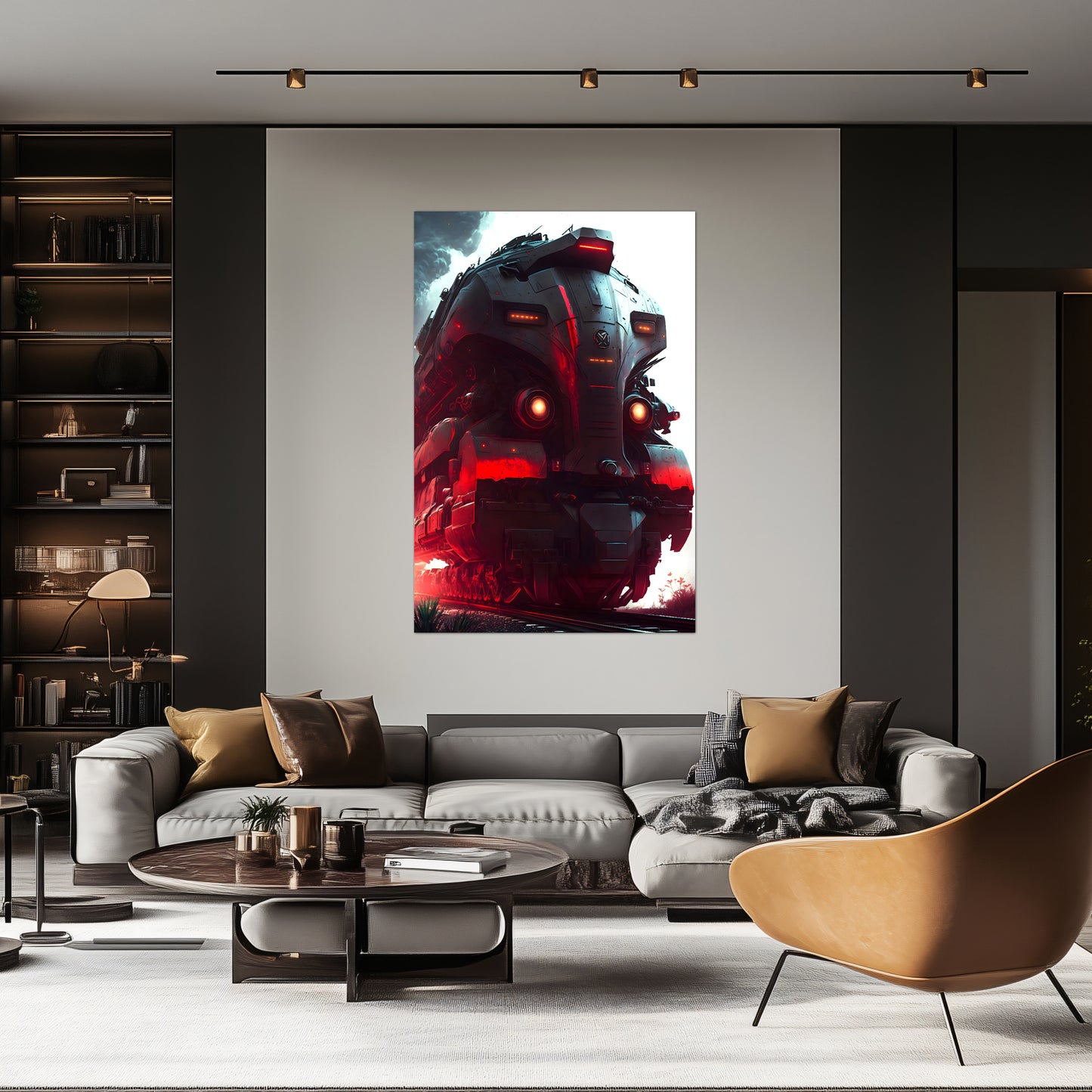 Dystopia Train Poster – Redstorm Vanguard | Awe-Inspiring Wall Art for Sci-Fi & Fantasy Train Enthusiasts | Unique and Exclusive Artwork